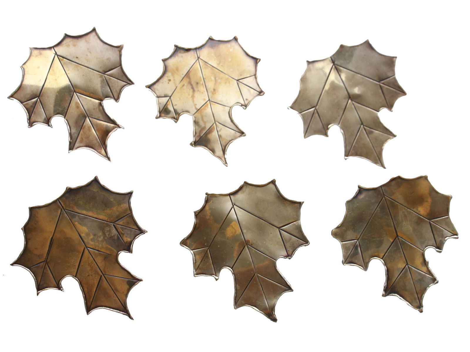 SET OF SIX SILVER PLATED LEAF-SHAPED NAPKIN RINGS (1 of 3)
