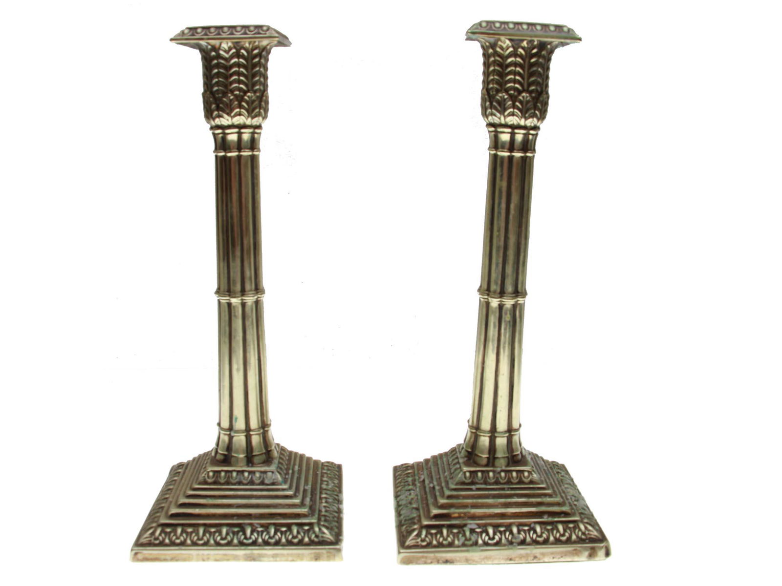 A PAIR OF VINTAGE SILVER PLATED CANDLESTICKS (1 of 3)