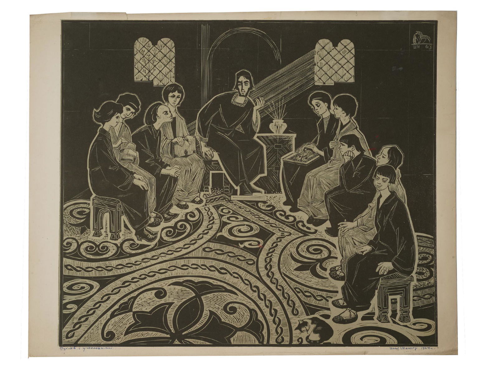 A WOODCUT PRINT ANDREI RUBLEV BY ILYA SHENKER (1 of 6)