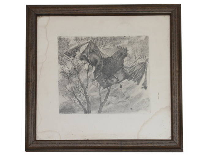A VINTAGE ETCHING ON PAPER SIGNED (0034) on Feb 26, 2022 Antique Arena Inc. in NY