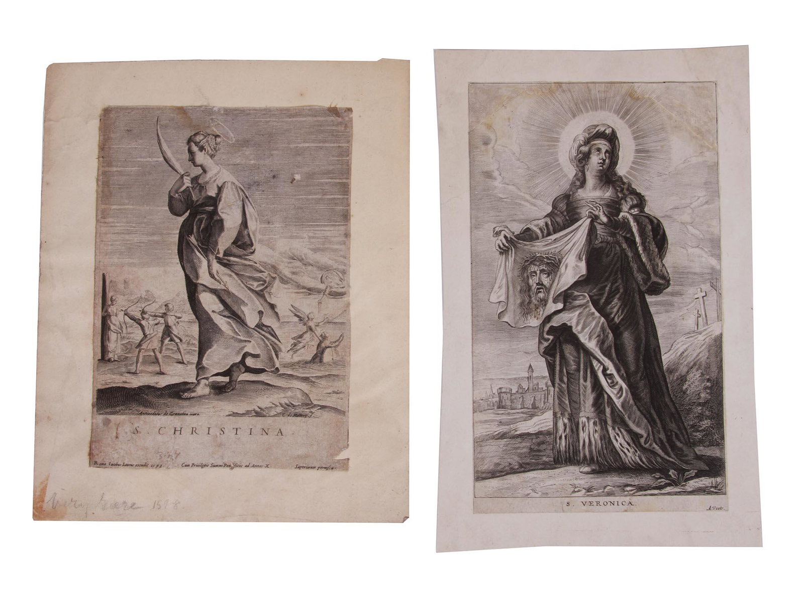TWO ANTIQUE RELIGIOUS ITALIAN DUTCH ENGRAVINGS (1 of 7)