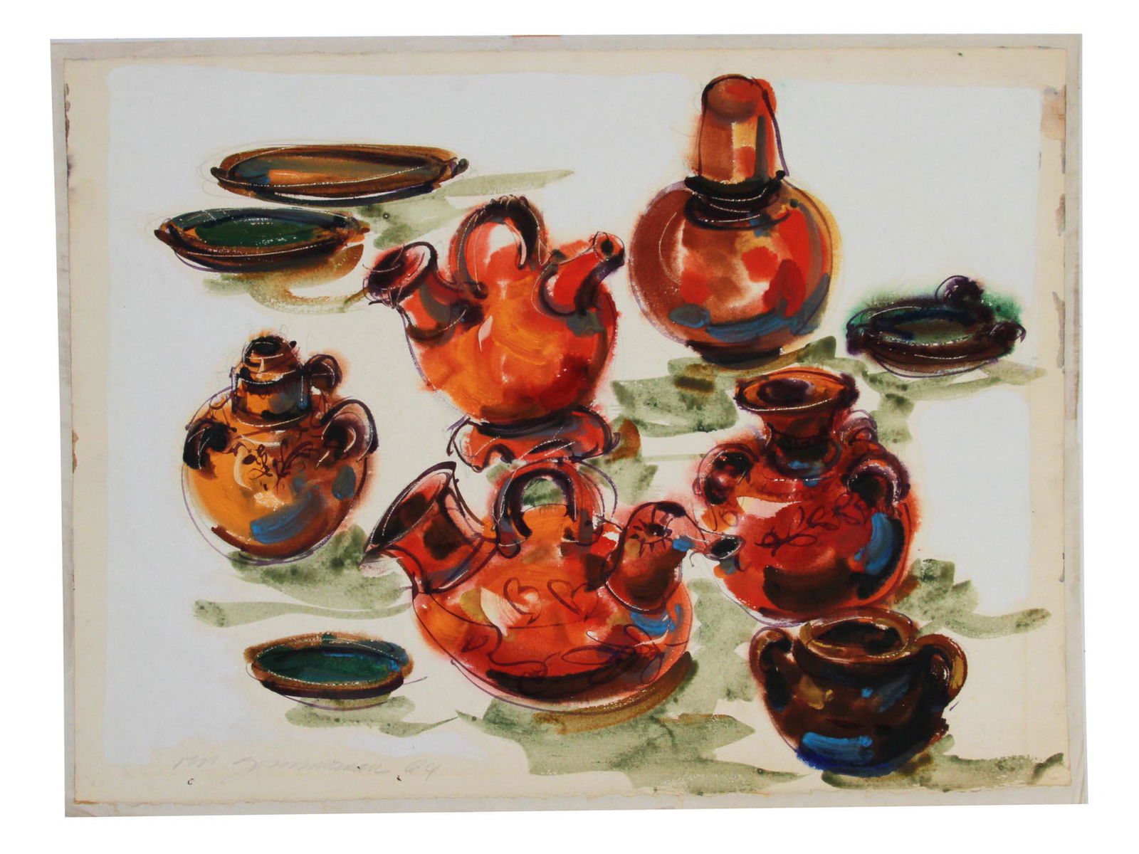 A WATERCOLOR ON PAPER PAINTING SIGNED ZIMMERMAN (1 of 2)