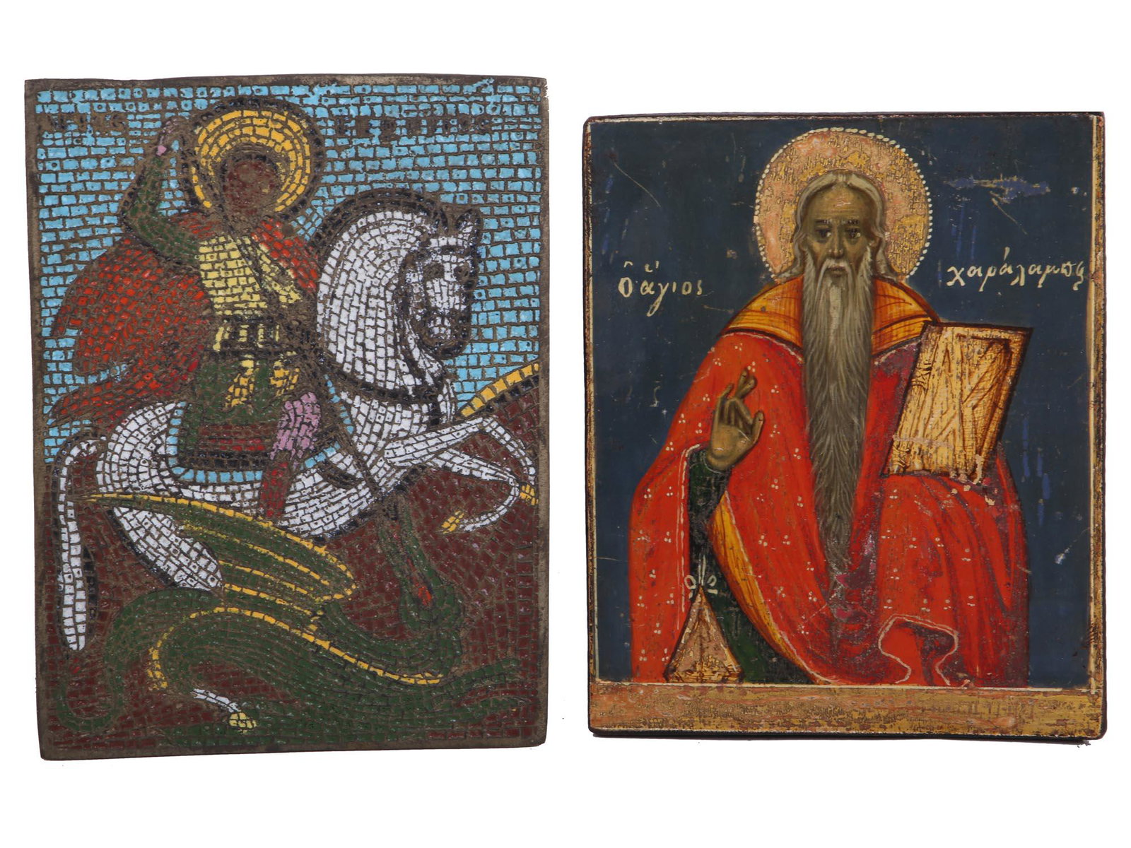 TWO ANTIQUE ORTHODOX ICONS, MAJ STELLINGER HOUSE (1 of 5)