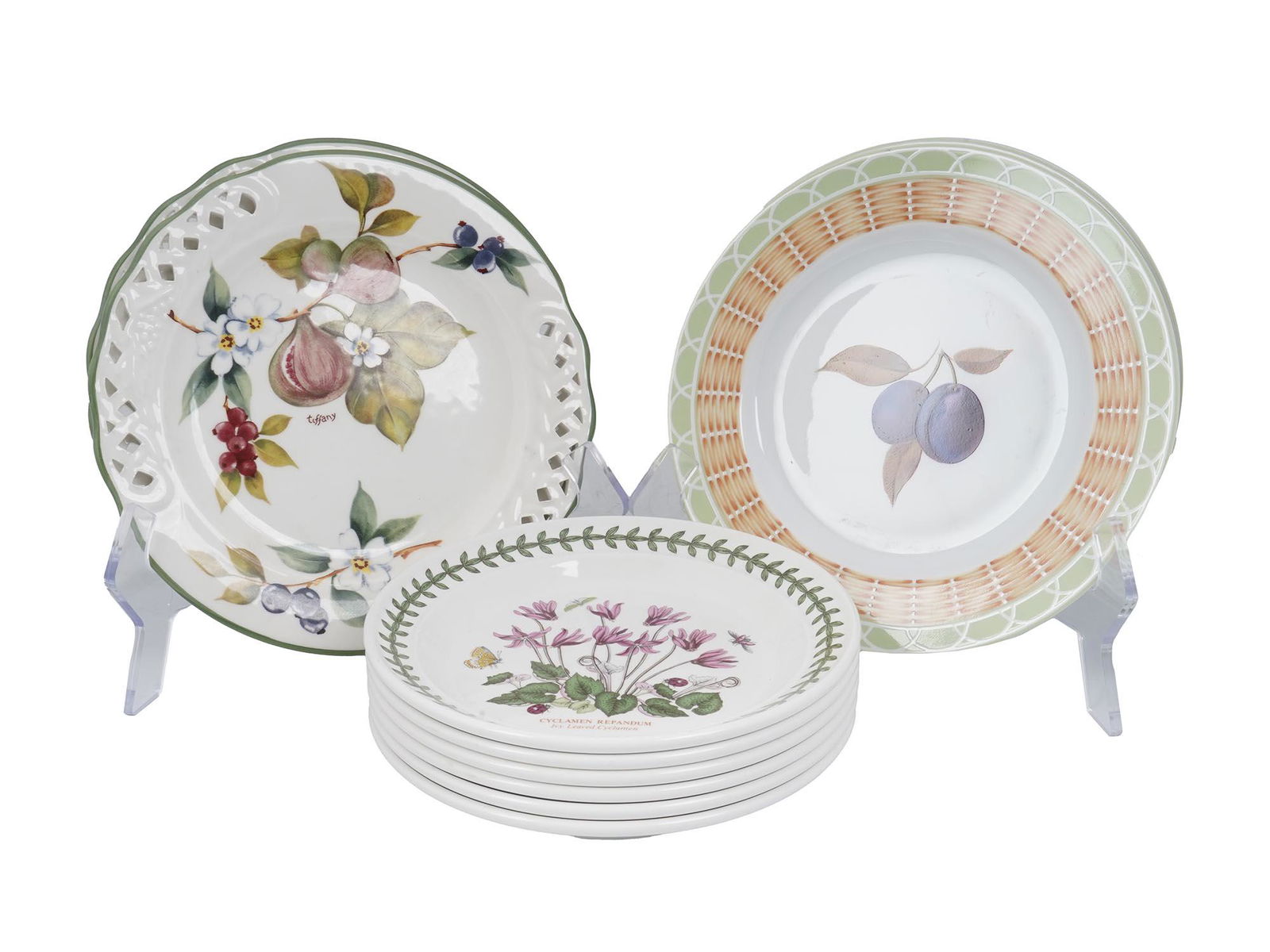 ITALIAN BRITISH BOTANICAL PORCELAIN PLATES SET (1 of 10)