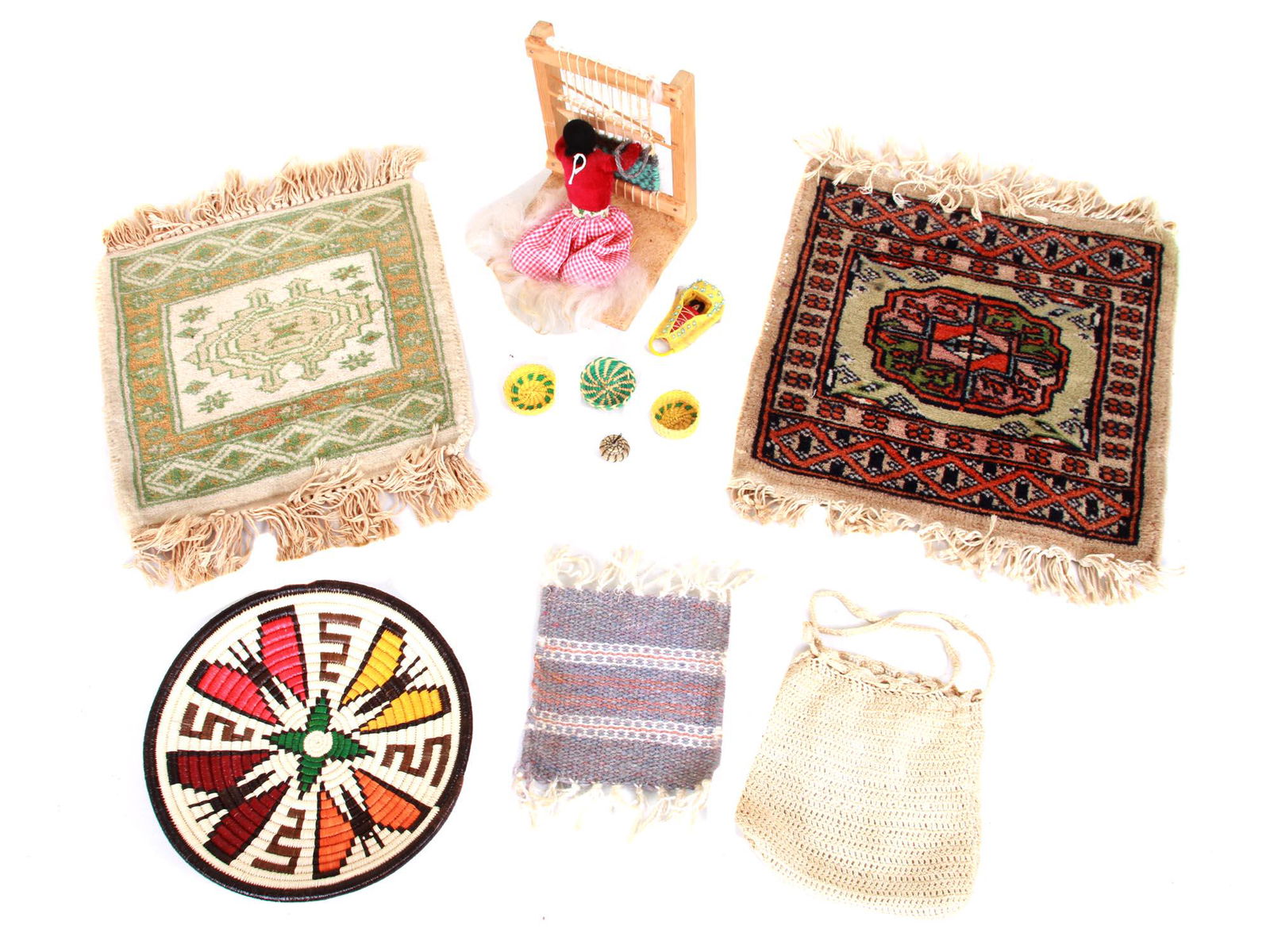 A COLLECTION OF WEAVING ITEMS (1 of 6)