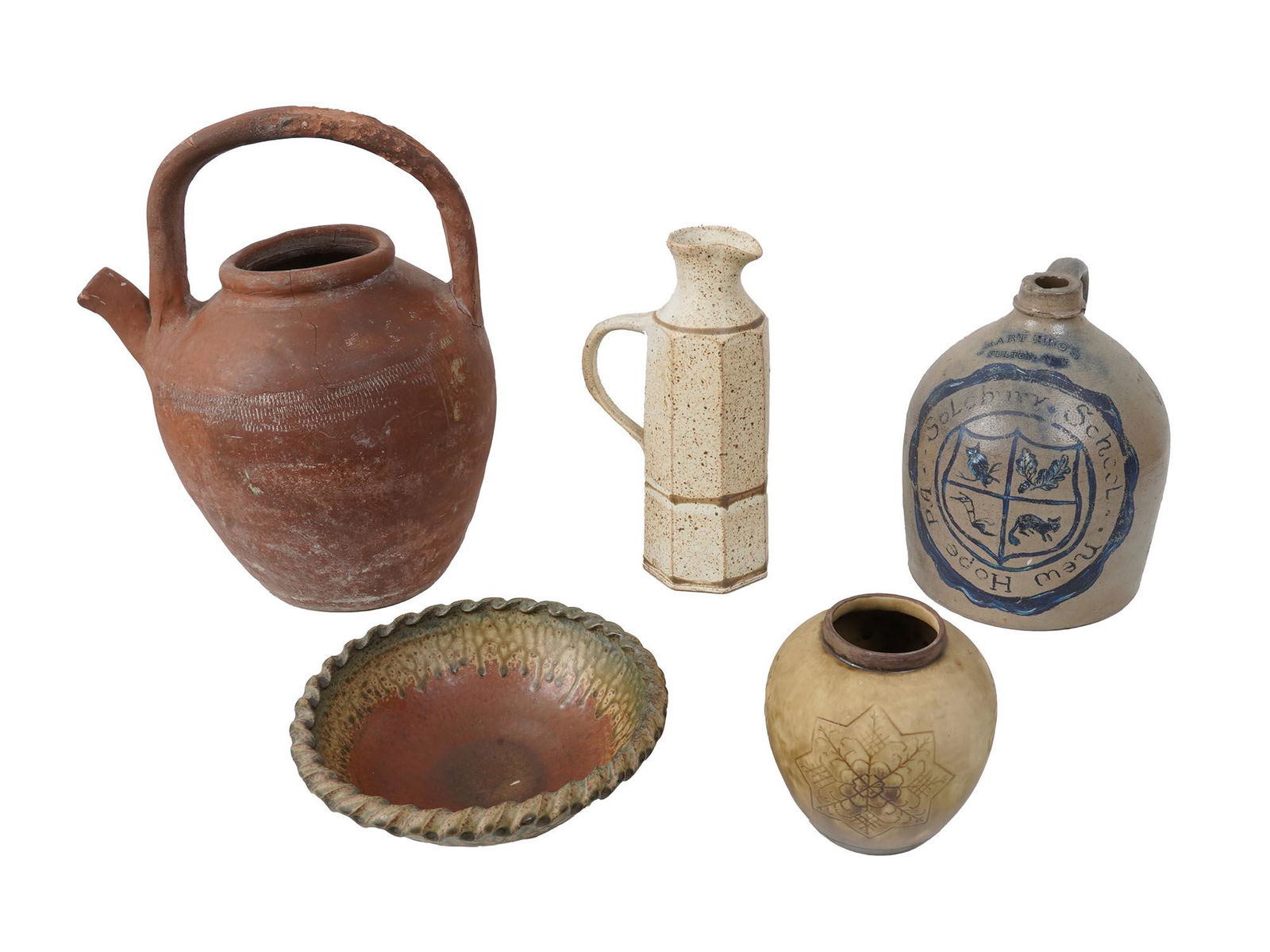 COLLECTION OF SOUTHERN FOLK POTTERY CERAMIC ITEMS (1 of 9)