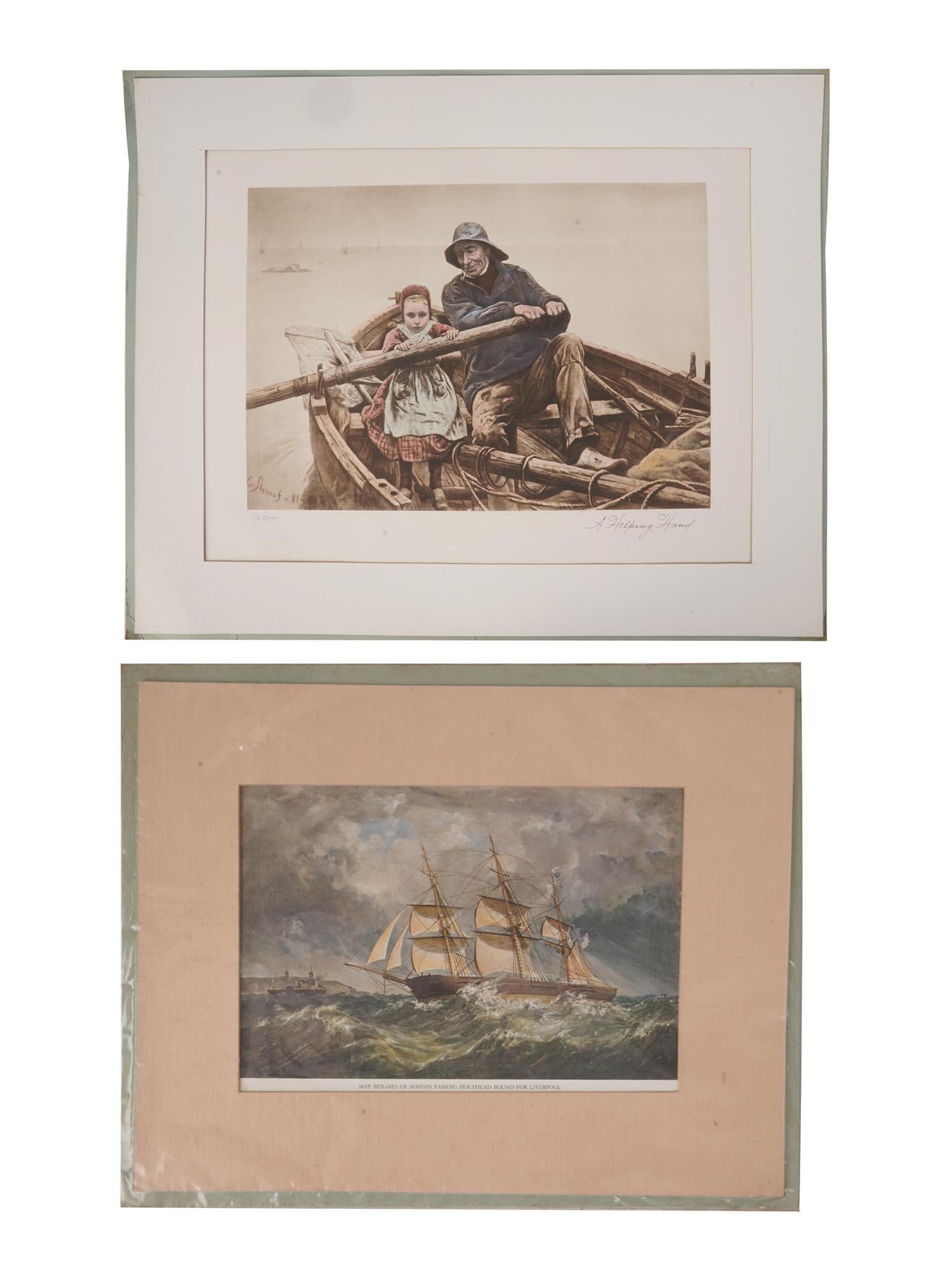 TWO ANTIQUE NAUTICAL ARTWORK PRINTS (1 of 8)