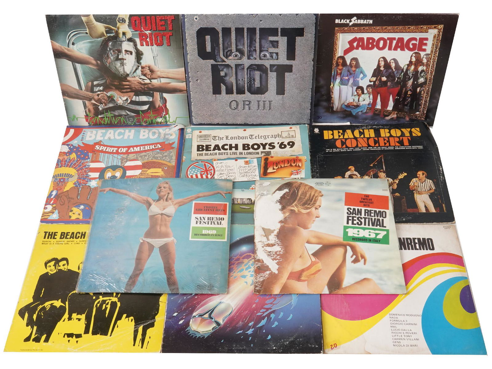 VINTAGE VINYL RECORDS BEACH BOYS SAN REMO QUIET RIOT (1 of 12)