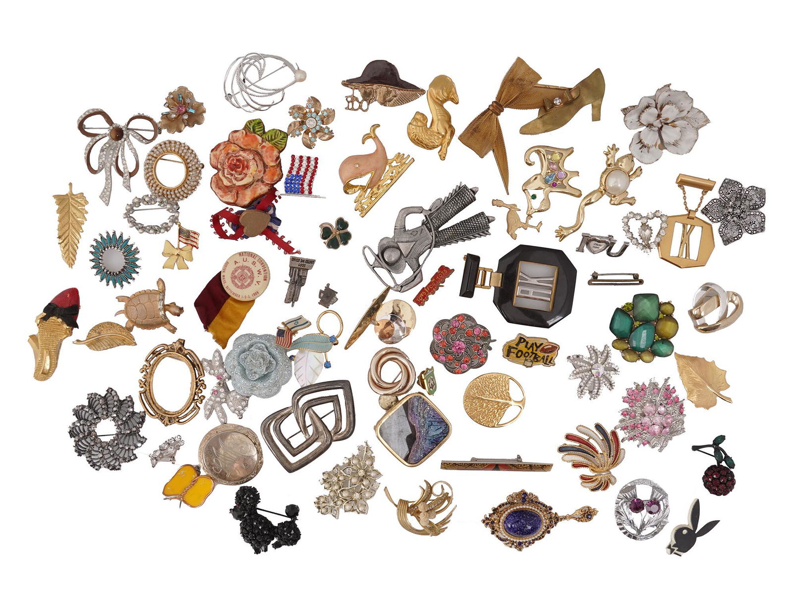 LARGE COLLECTION OF COSTUME JEWELRY BROOCHES (1 of 5)