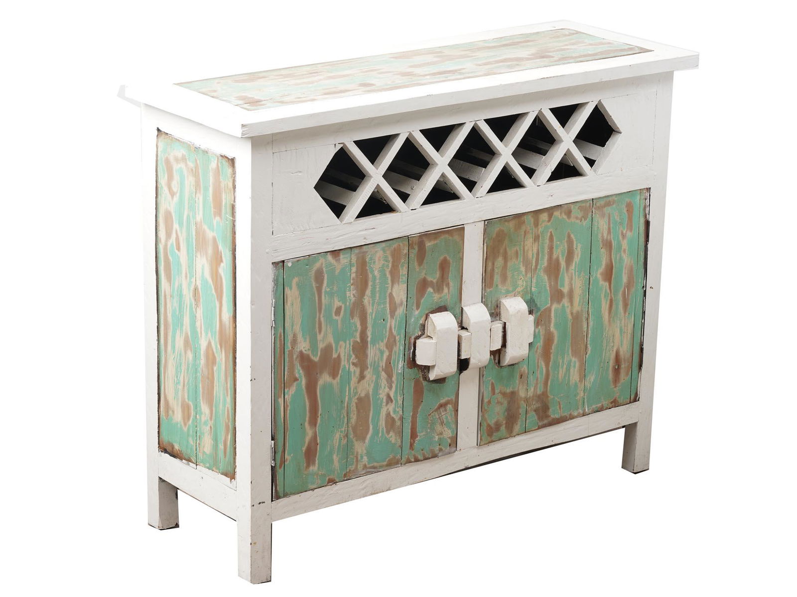 VINTAGE HAND MADE KITCHEN WOODEN CUP BOARD CABINET (1 of 8)