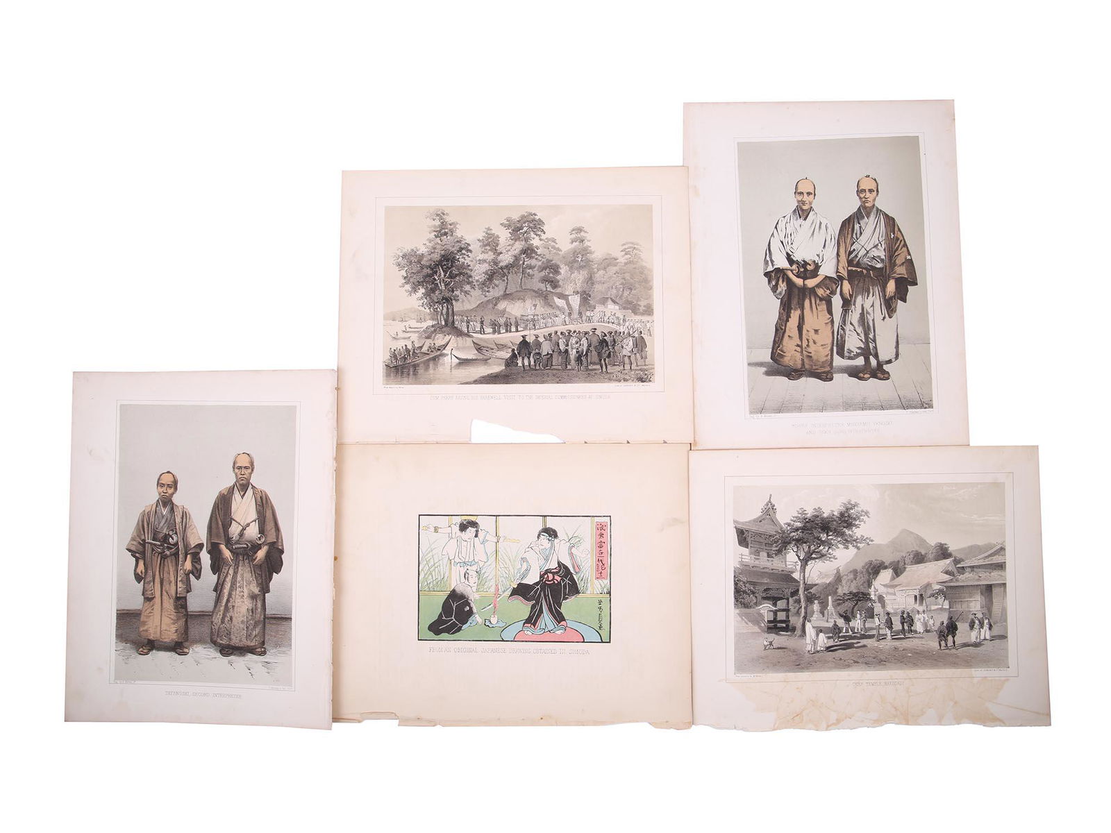 ANTIQUE JAPAN PERRY EXPEDITION COLOR LITHOGRAPHS (1 of 9)