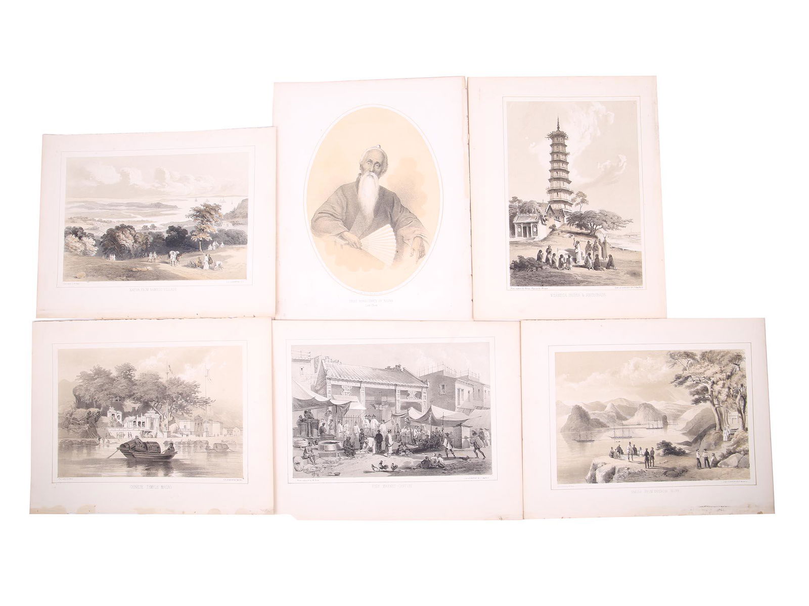 ANTIQUE JAPAN PERRY EXPEDITION COLOR LITHOGRAPHS (1 of 9)