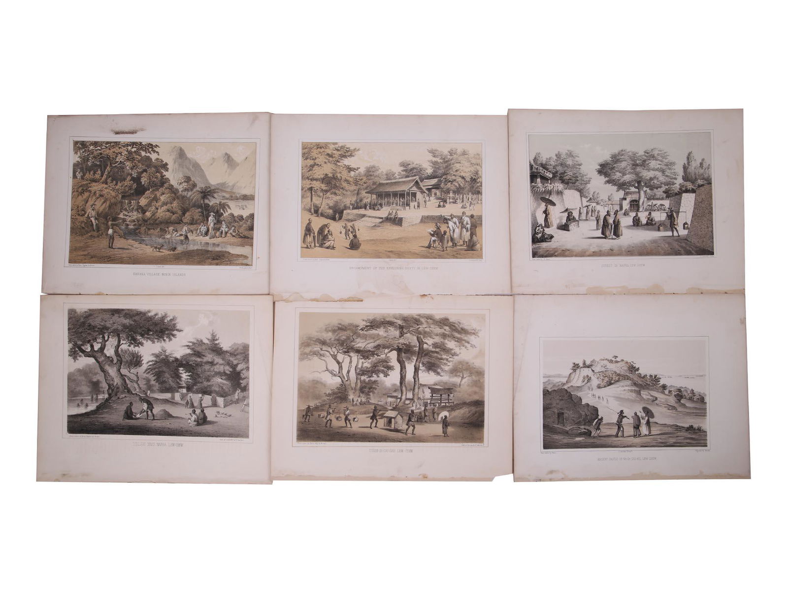 ANTIQUE JAPAN PERRY EXPEDITION COLOR LITHOGRAPHS (1 of 8)