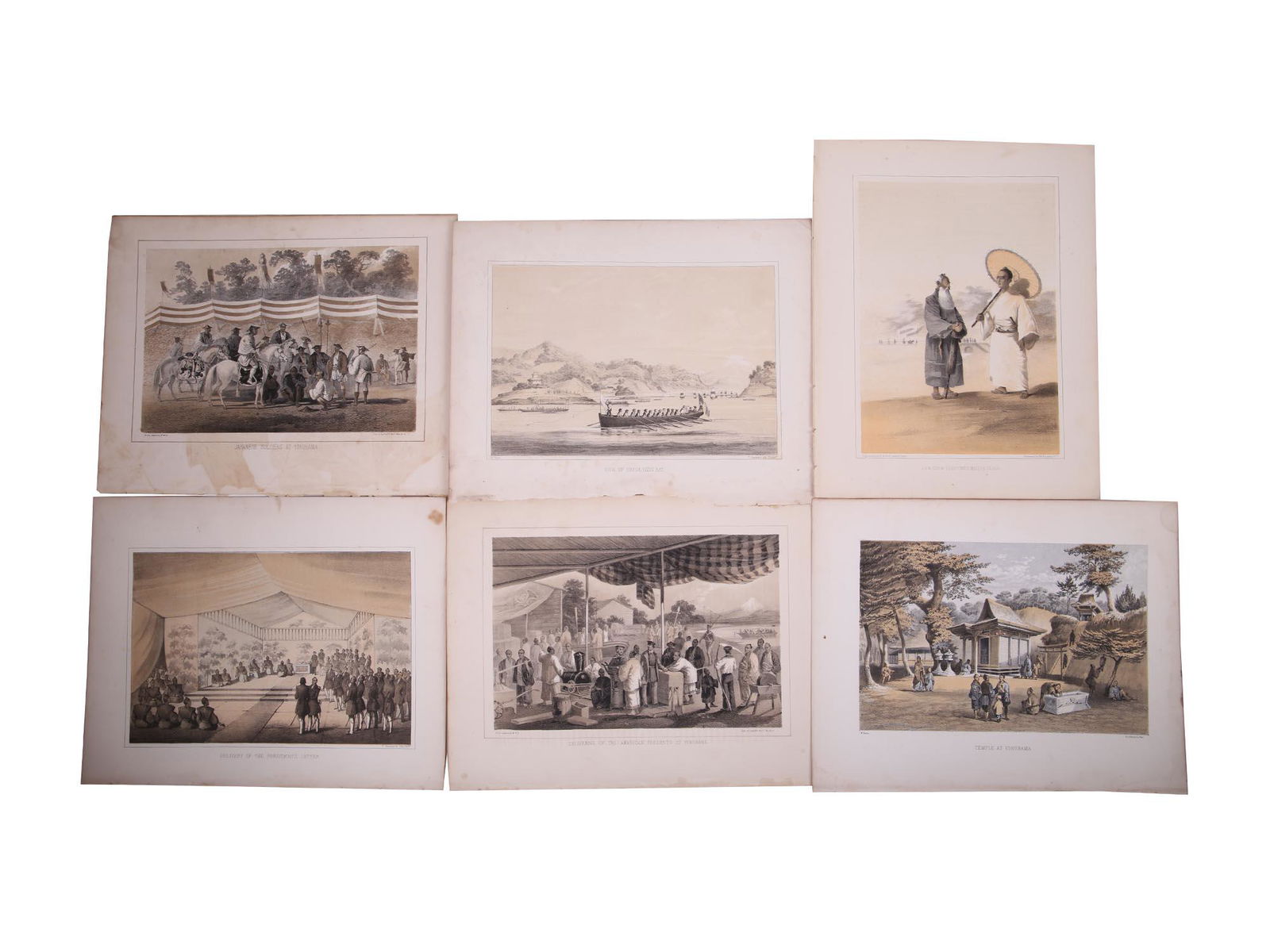 ANTIQUE JAPAN PERRY EXPEDITION COLOR LITHOGRAPHS (1 of 9)