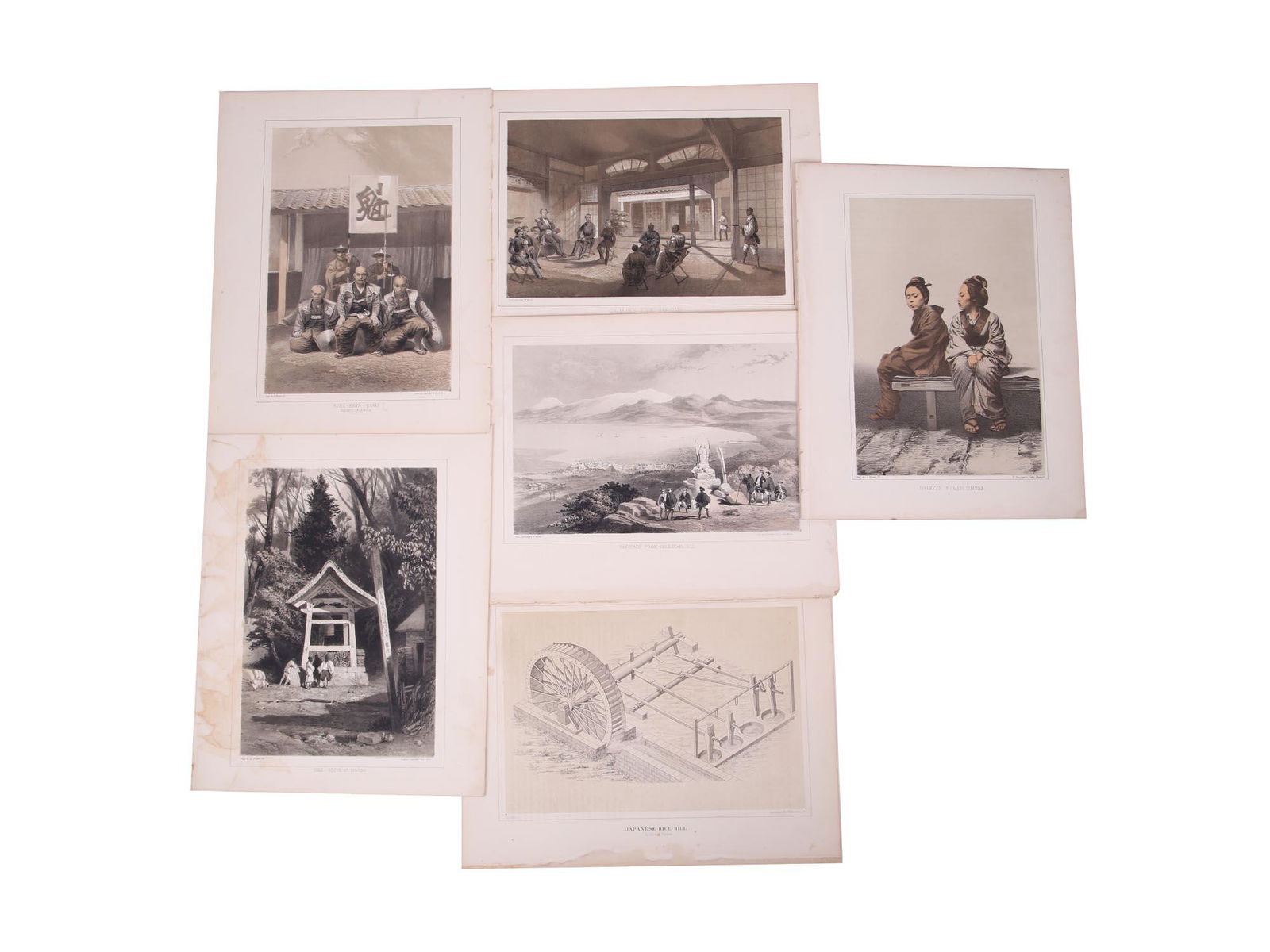 ANTIQUE JAPAN PERRY EXPEDITION COLOR LITHOGRAPHS (1 of 6)