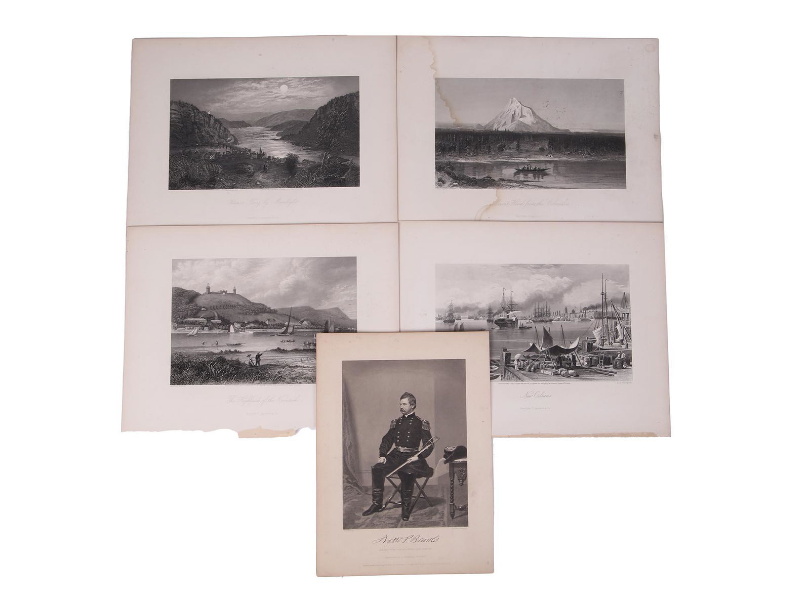 FIVE ANTIQUE 19TH C AMERICAN LANDSCAPE ETCHINGS (1 of 10)