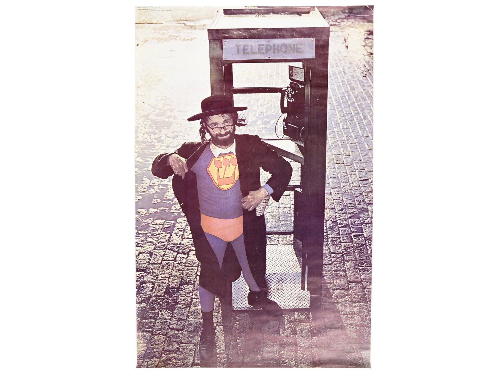 VINTAGE 60S POSTER HASSIDIC JEWISH RABBI SUPERMAN (1 of 5)