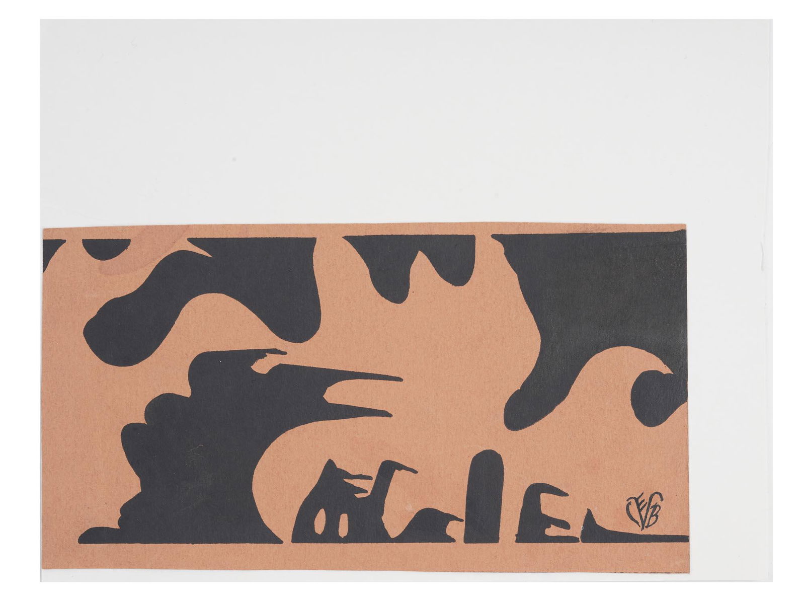 ABSTRACT INK DRAWING AND EXLIBRIS BY BURCHFIELD (1 of 4)