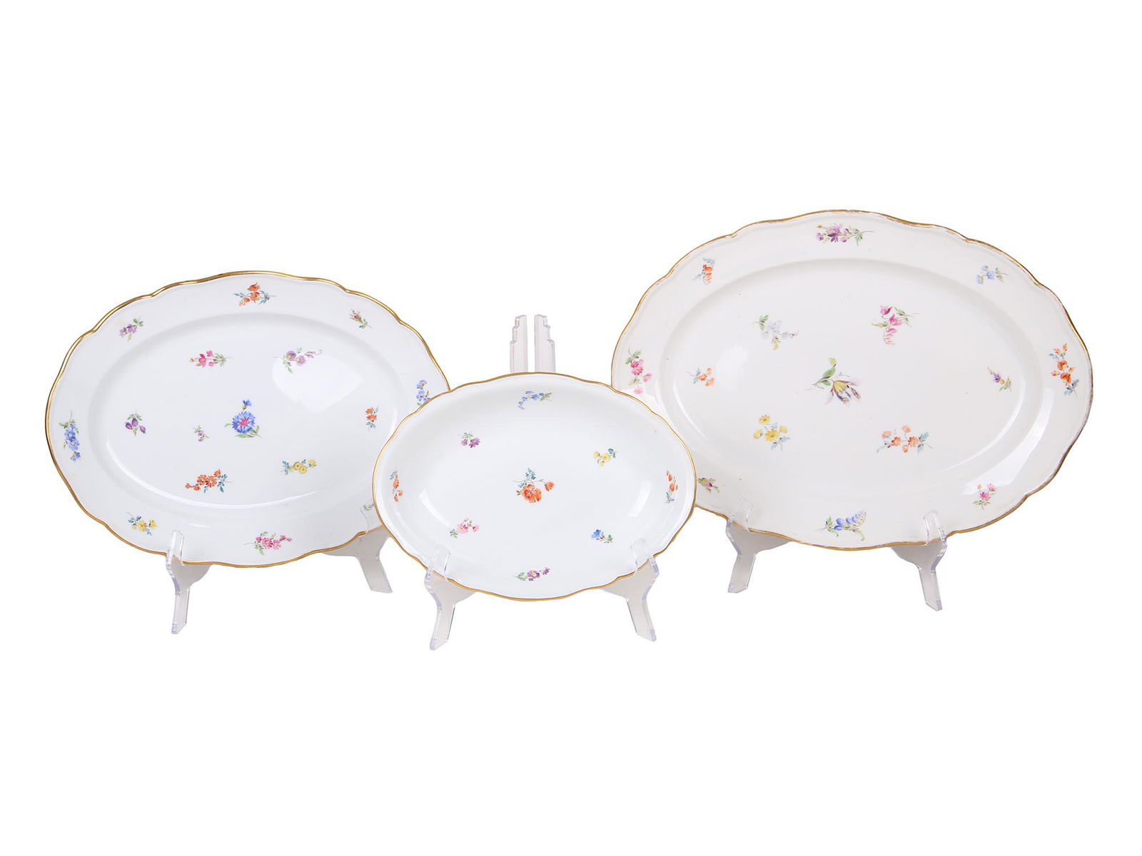 ANTIQUE MEISSEN PORCELAIN OVAL SERVING DISHES (1 of 5)