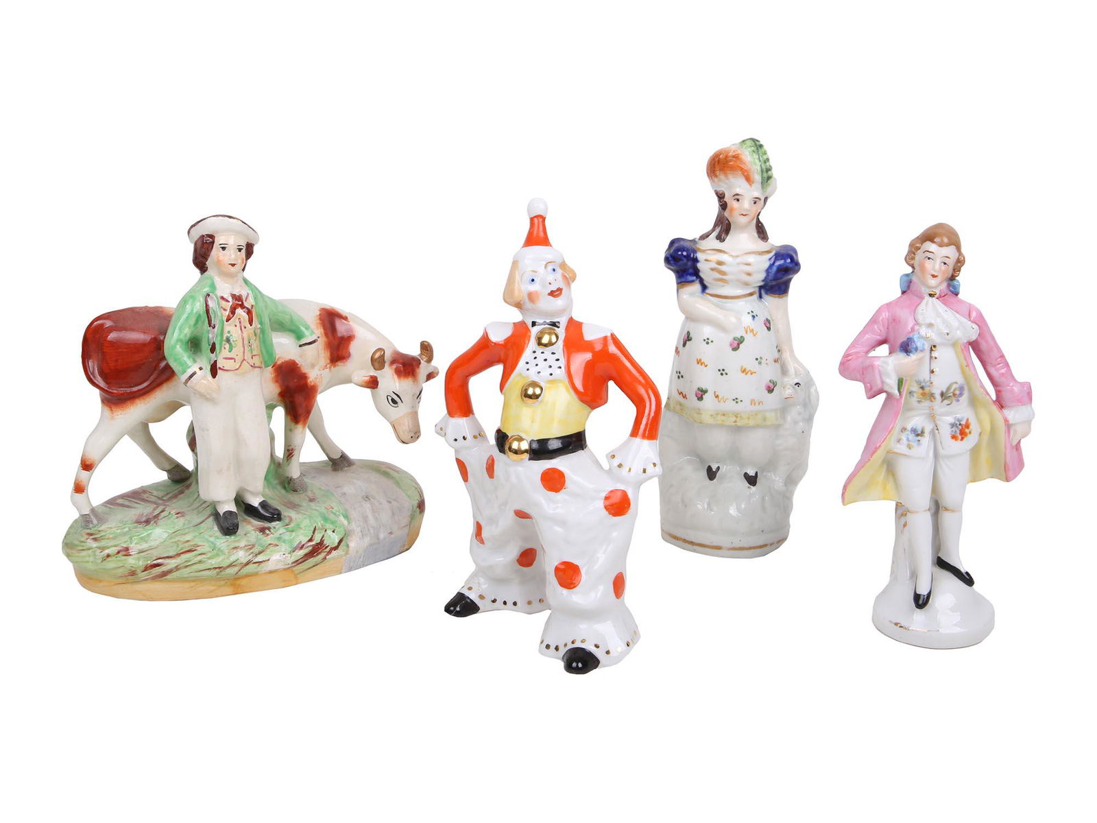 4 ANTIQUE AND VINTAGE PORCELAIN CERAMIC FIGURINES (1 of 6)