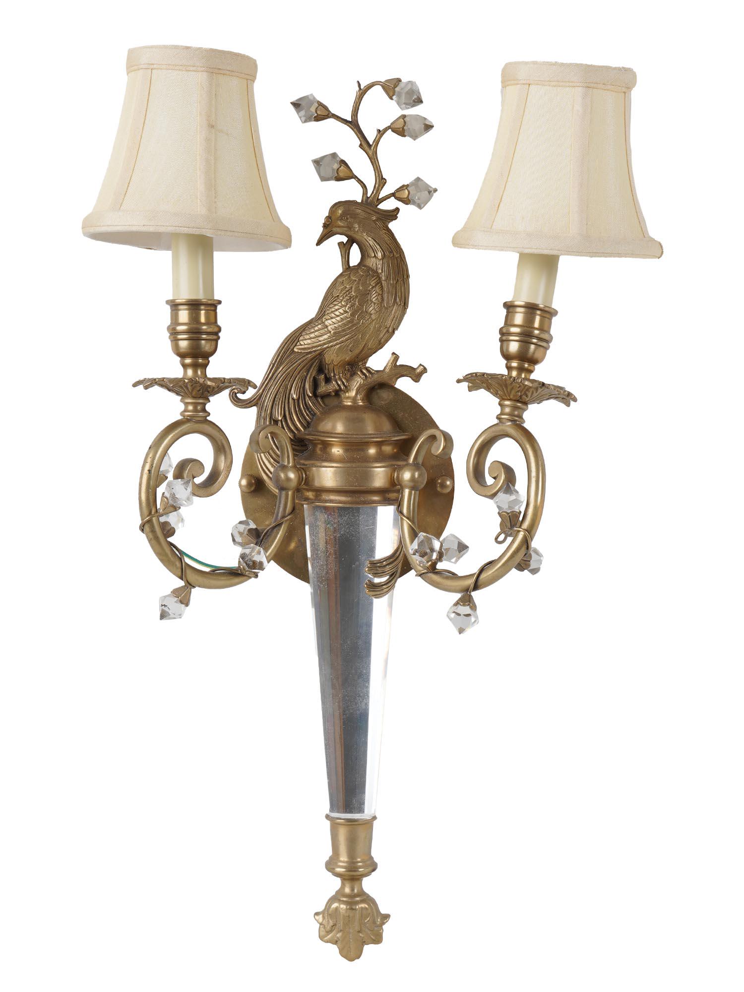 ELECTRIFIED DURSLEY SCONCE BIRD MOTIF LAMP (1 of 8)