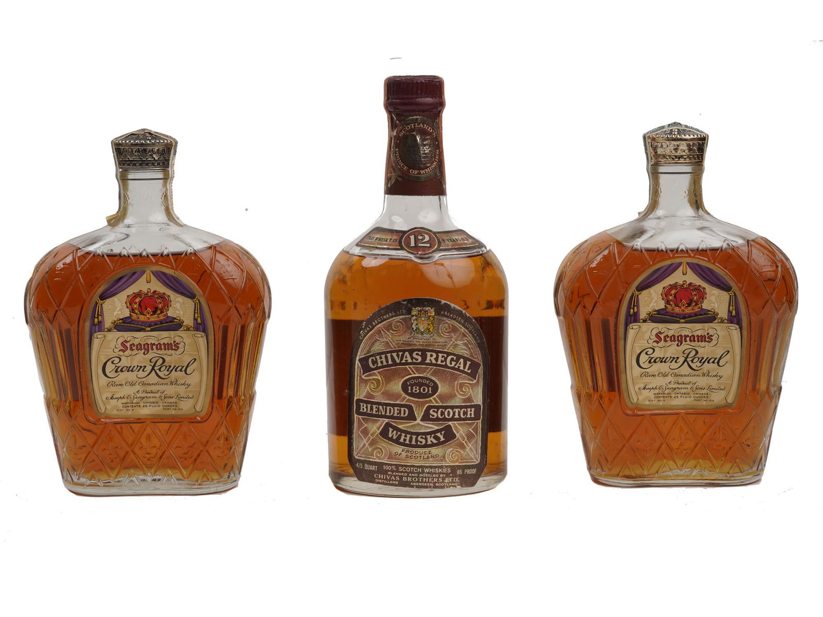 THREE VINTAGE AMERICAN SEALED BOTTLES WHISKY (1 of 5)