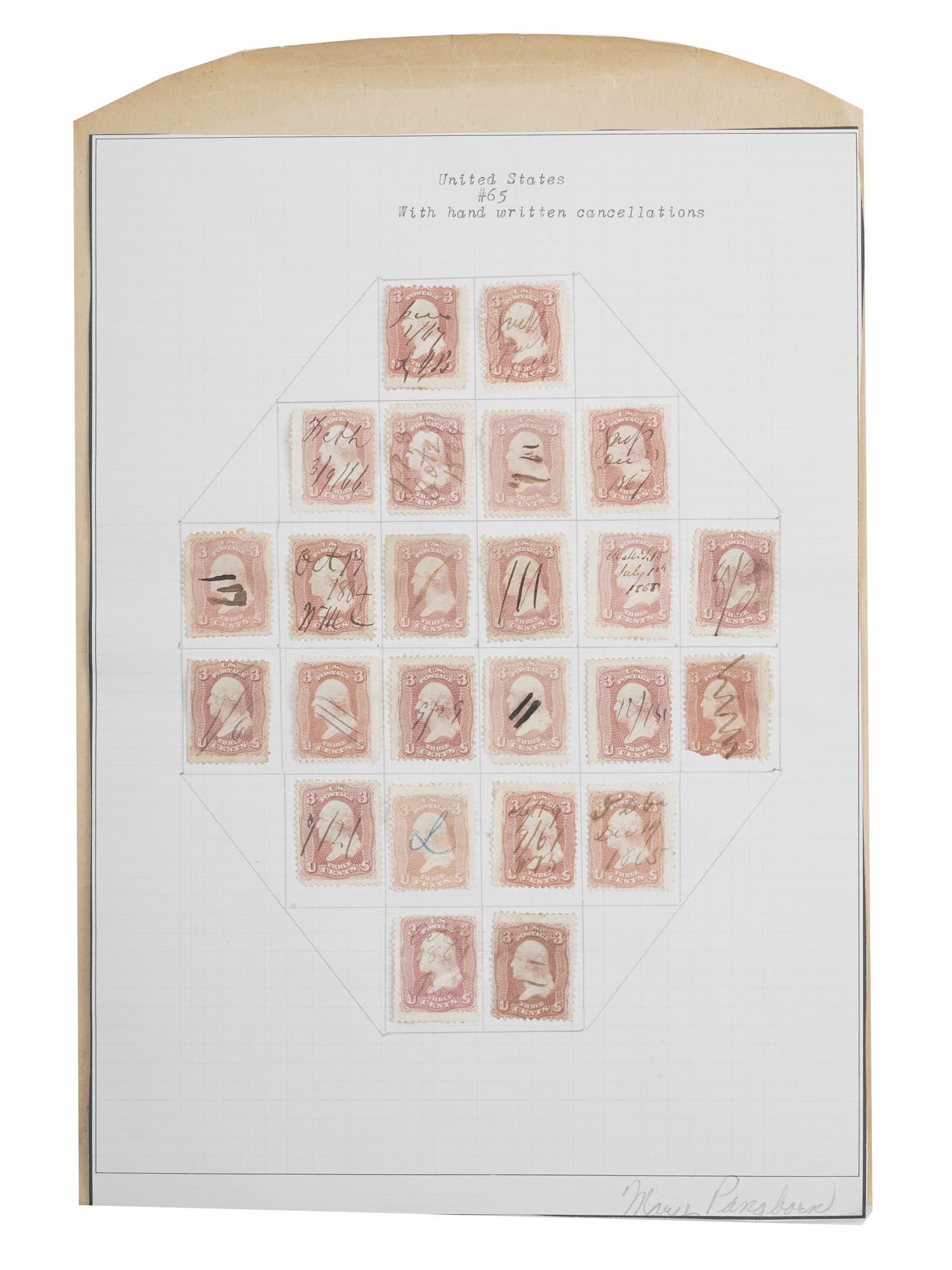 1800S US STAMPS WITH HANDWRITTEN CANCELLATIONS (1 of 6)