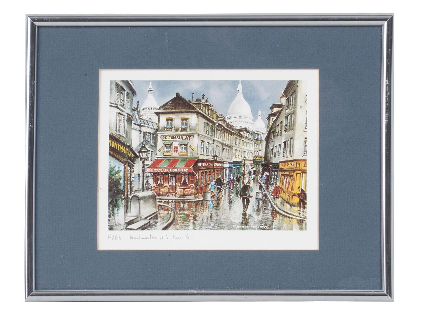 VINTAGE FRAMED PRINT PARIS MONTMARTRE (1 of 5)
