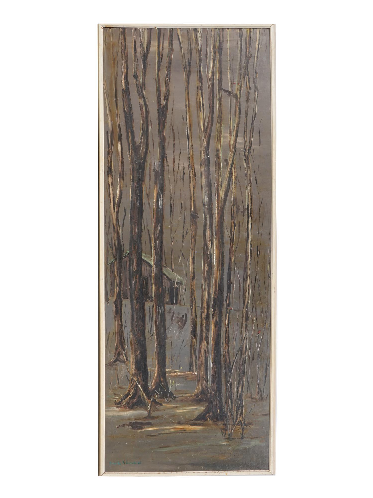 VINTAGE PAINTING FOREST SIGNED DOROTHY CAMPBELL (1 of 5)