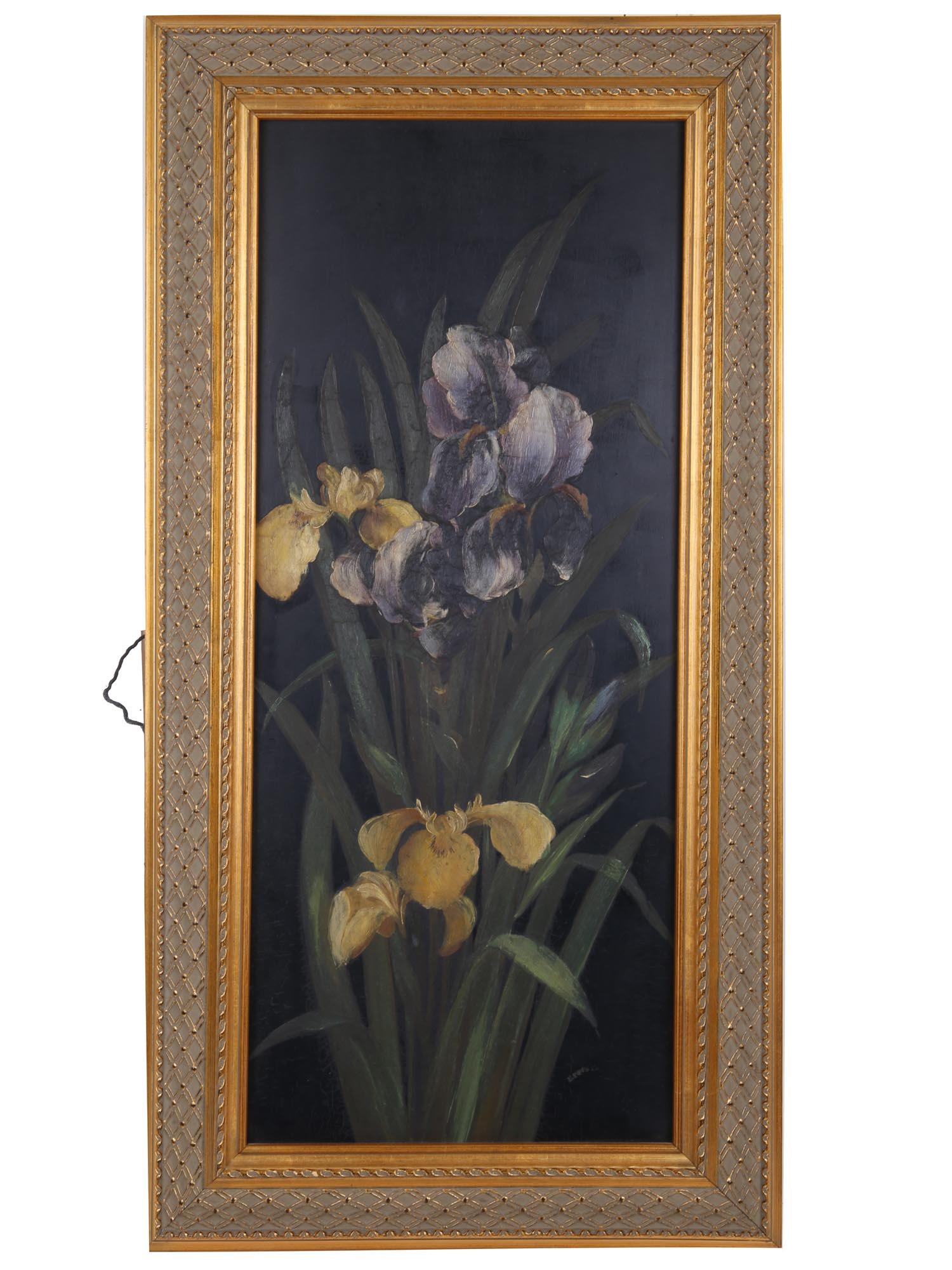 ATTRIBUTED TO EDWARD POVEY OIL PAINTING FLOWERS (1 of 4)