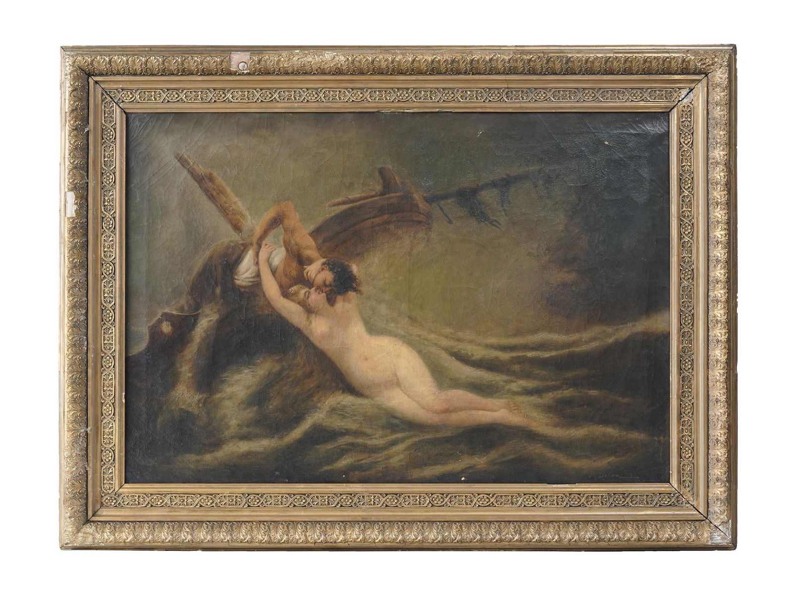 AFTER GUSTAV WERTHEIMER OIL PAINTING KISS SIGNED (1 of 4)