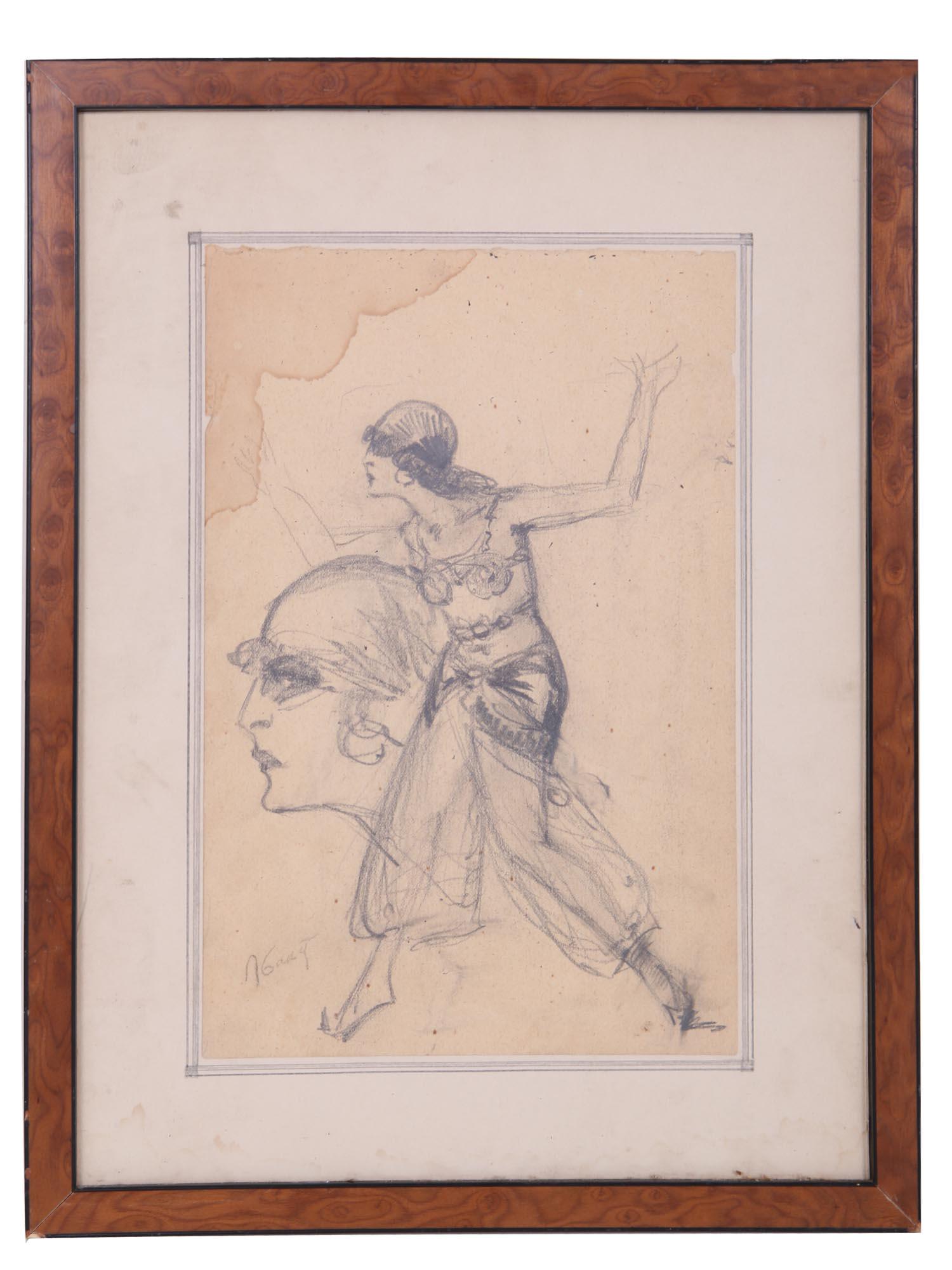 LEON BAKST SIGNED RUSSIAN DOUBLE SIDED PAINTING (1 of 6)