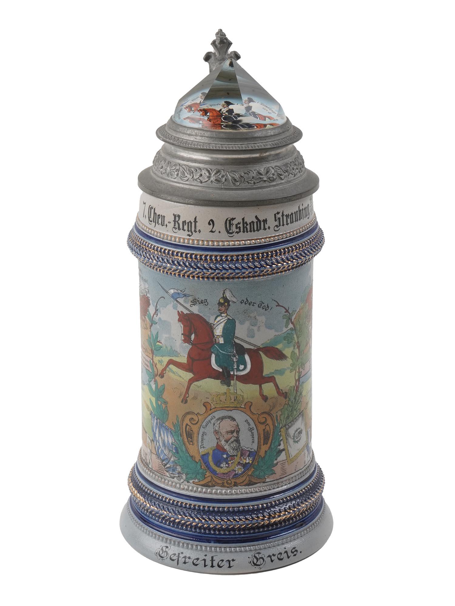 ANTIQUE C. 1906 GERMAN REGIMENTAL BEER STEIN (1 of 8)