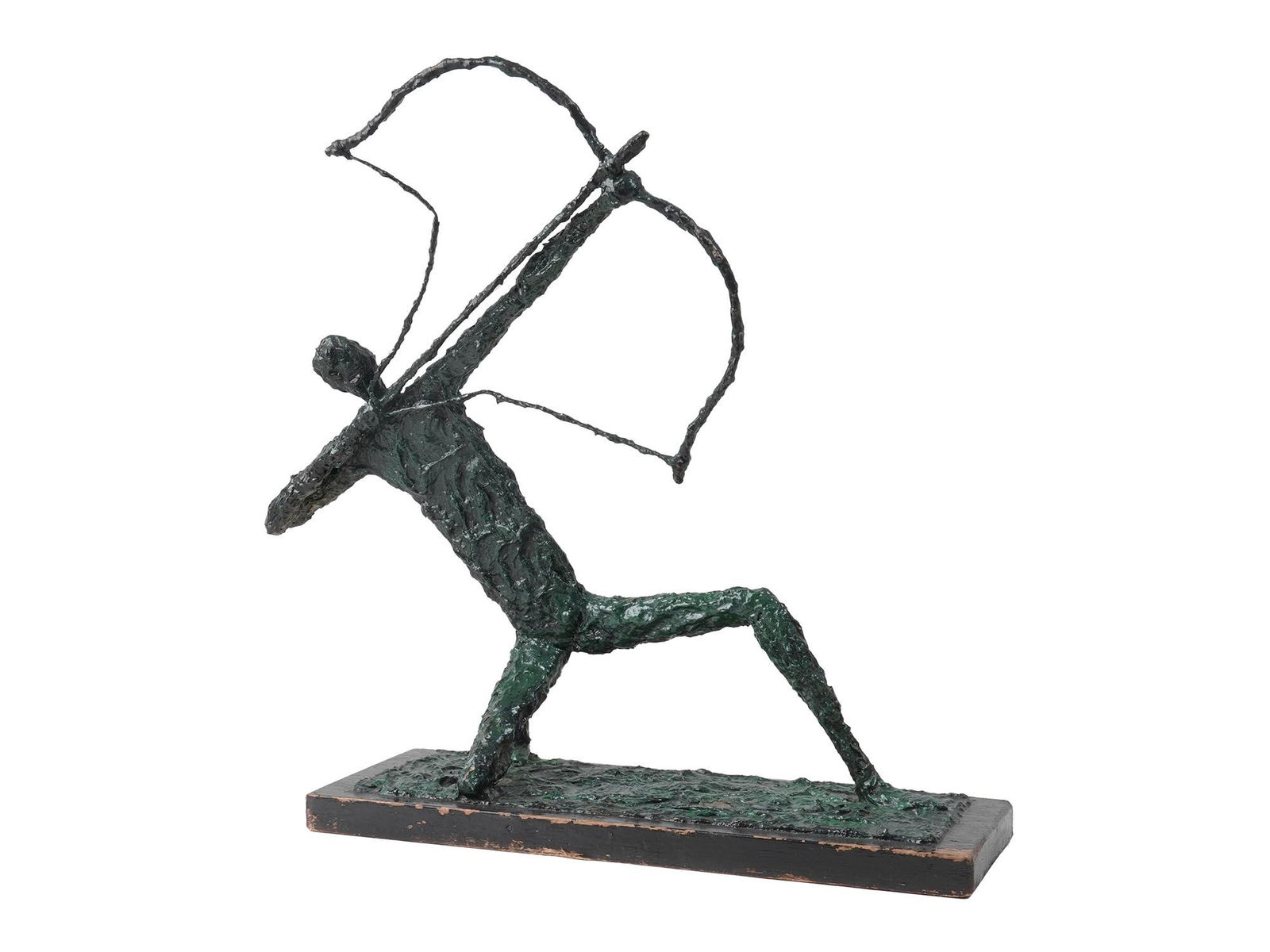 VINTAGE MID CENTURY BRONZE ARCHER TABLE SCULPTURE (1 of 4)