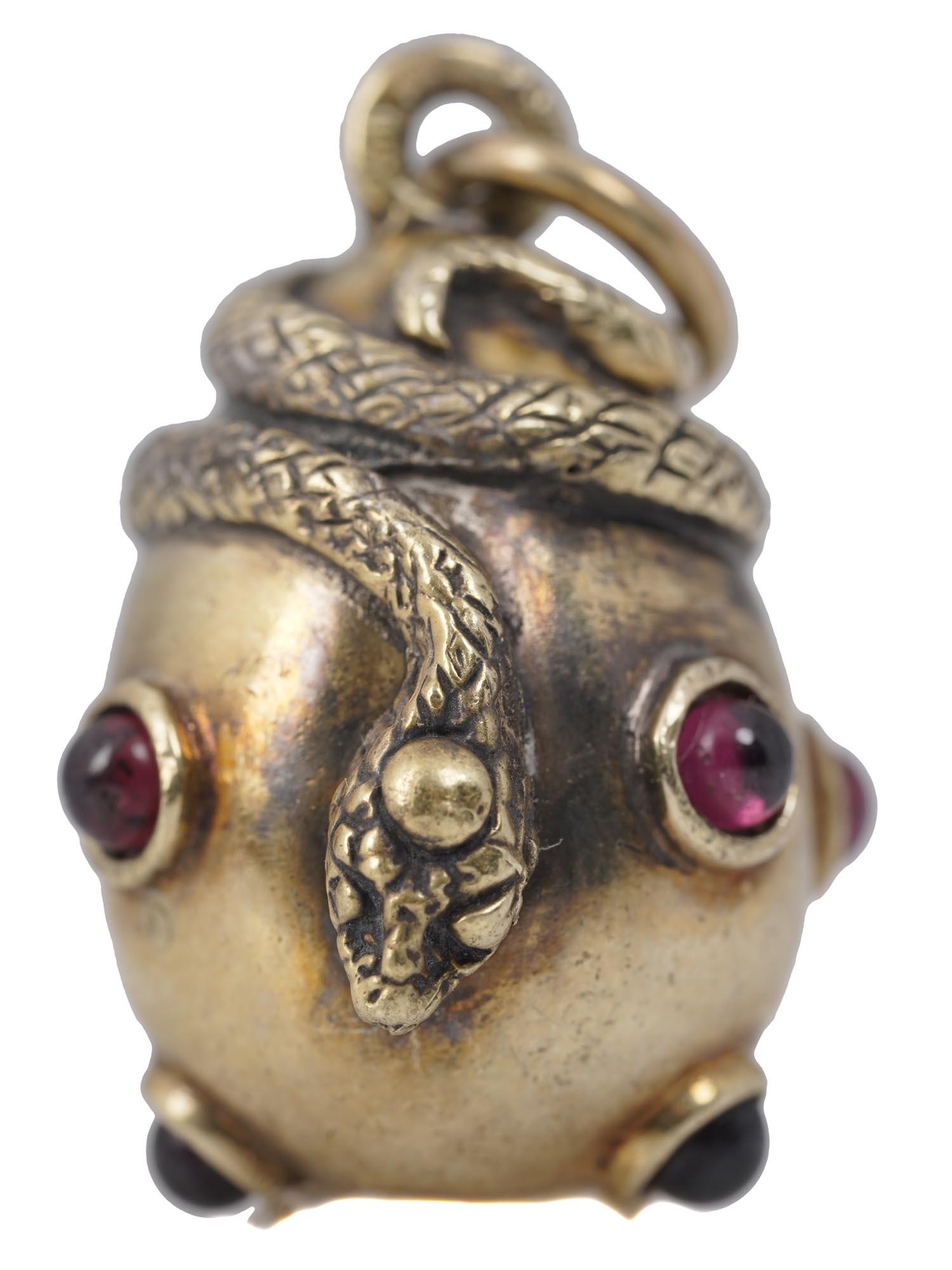 ANTIQUE RUSSIAN SILVER EGG PENDANT WITH GARNETS (1 of 6)