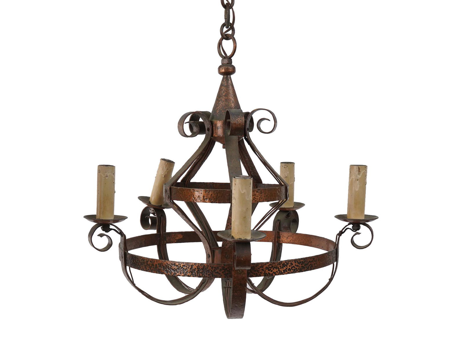VINTAGE MEDIEVAL STYLE WROUGHT IRON CHANDELIER (1 of 5)