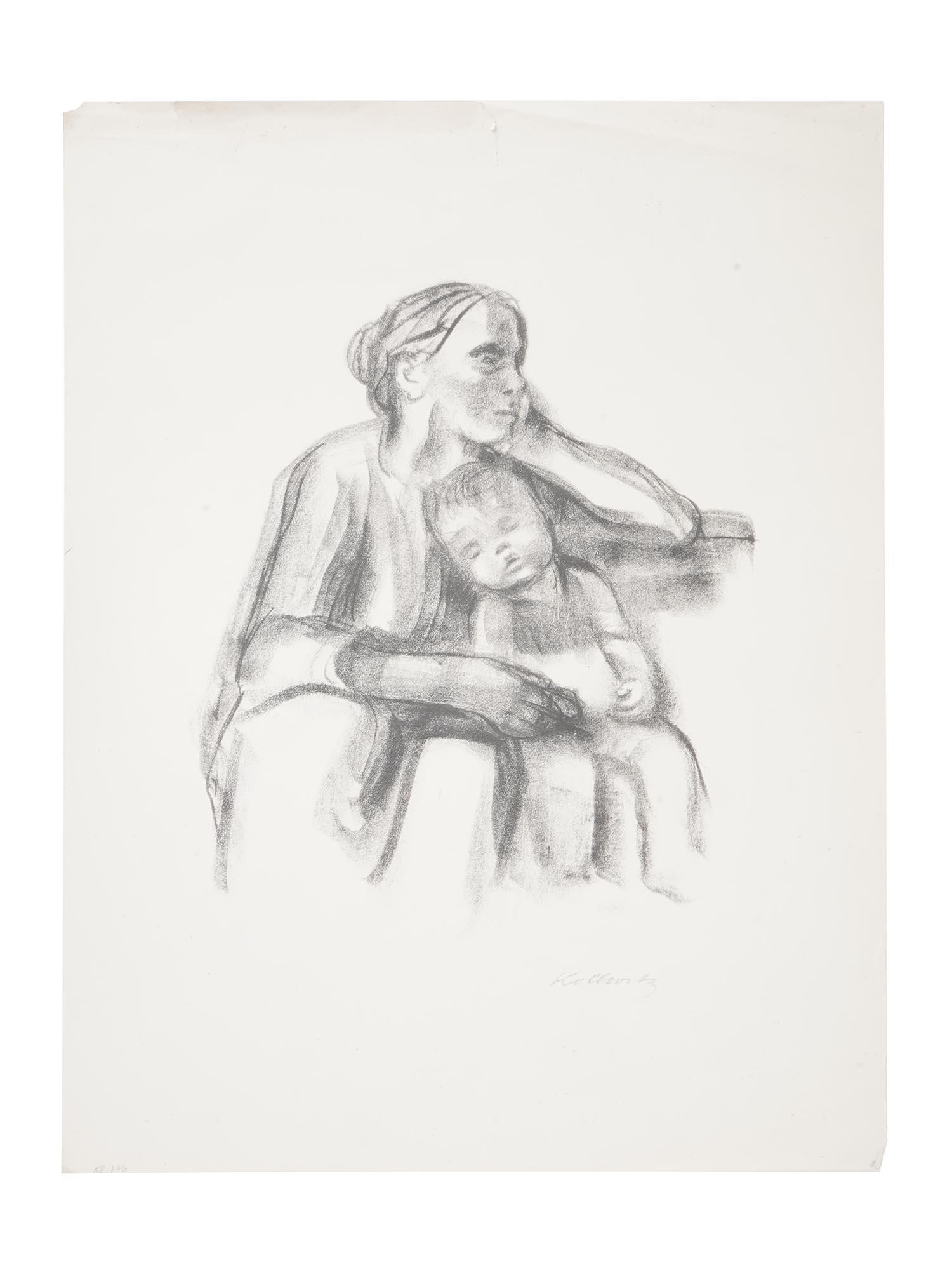 VINTAGE PRINT WOMAN WITH CHILD SIGNED KOLLWITZ (1 of 5)