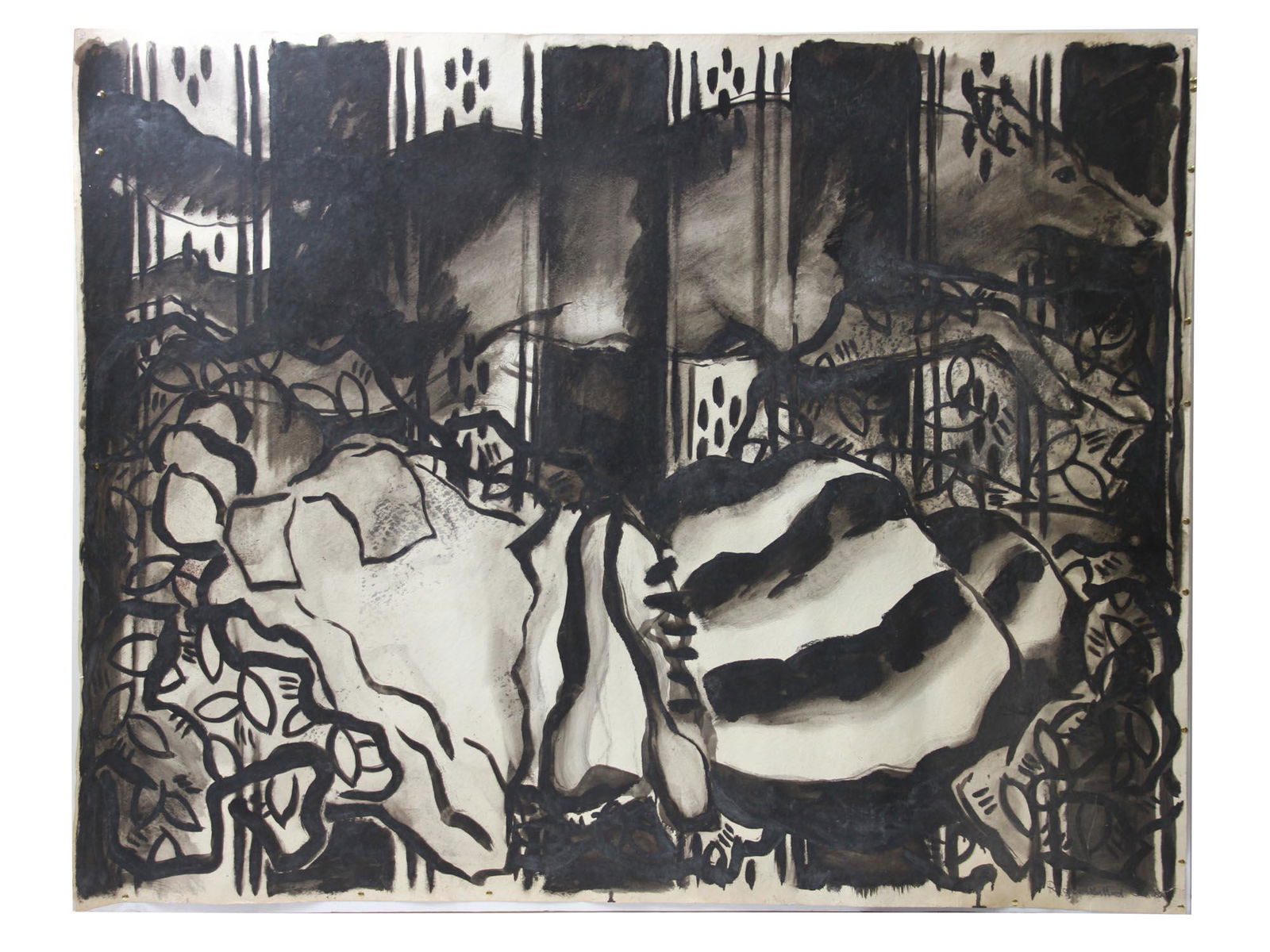 BRITISH CHARCOAL PAINTING BY RICHARD BALLARD (1 of 11)