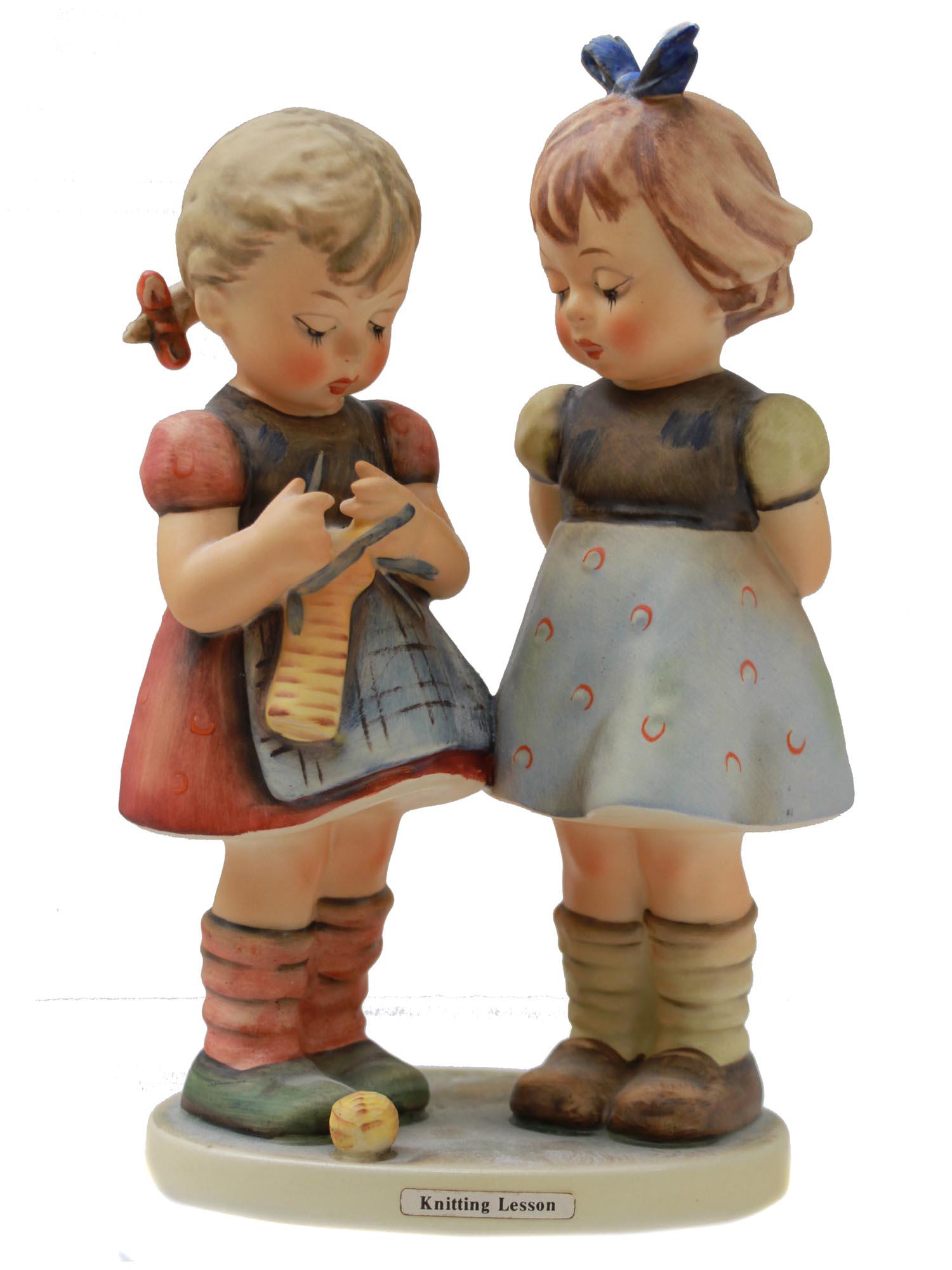 A GERMAN HUMMEL GOEBEL FIGURINE KNITTING LESSON H 7 (1 of 7)