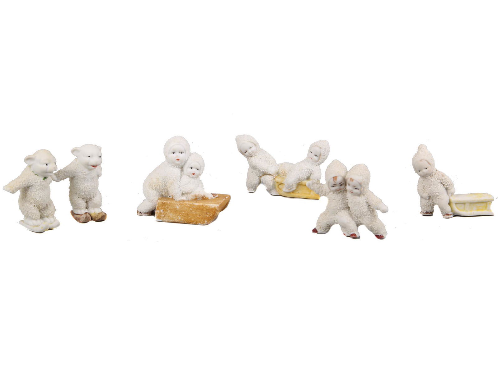 ANTIQUE ALASKA TOTS SNOW BABIES PORCELAIN FIGURES (1 of 5)