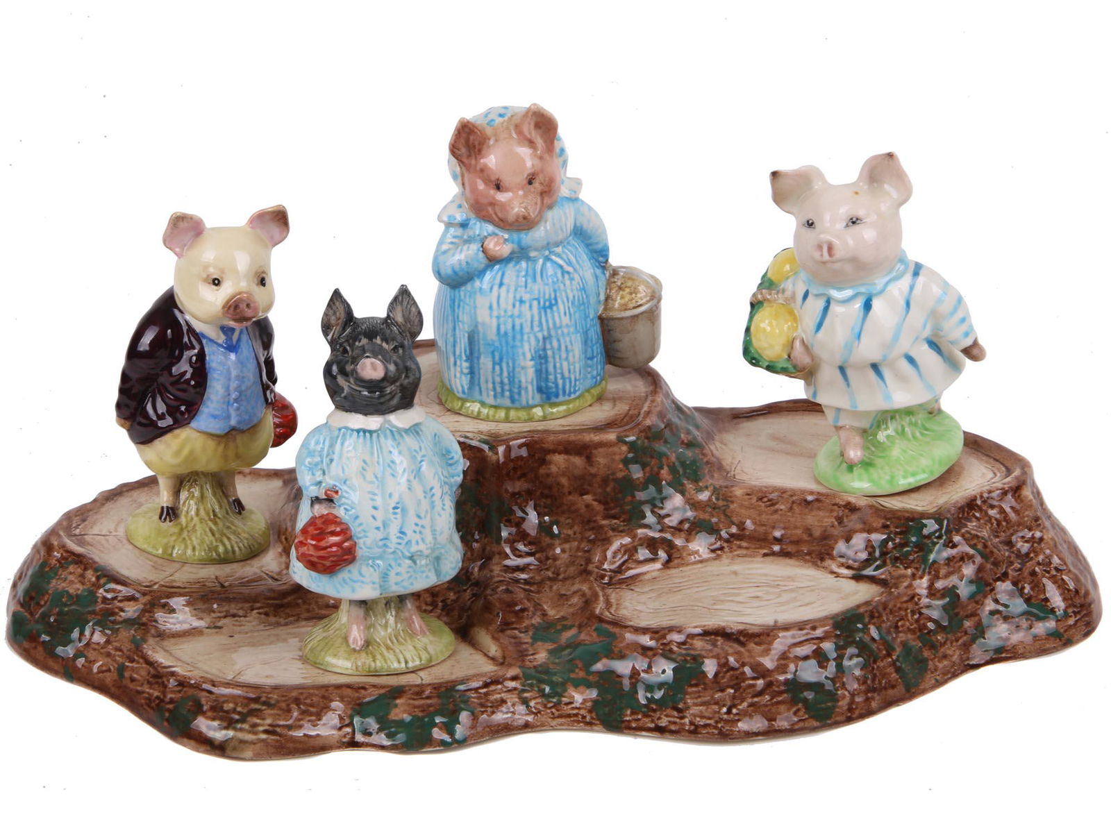A LOT OF FOUR BEATRIX POTTER FIGURINES WITH STAND (1 of 5)