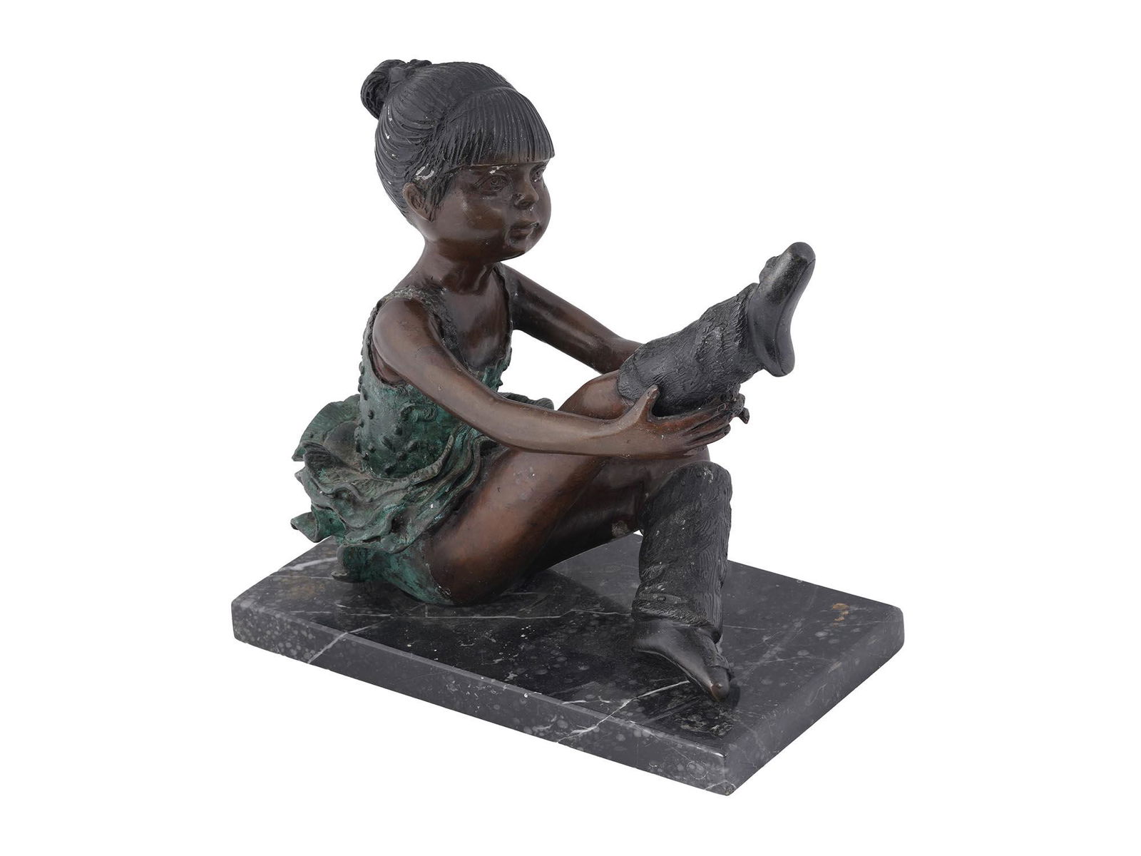 VINTAGE CAST BRONZE FIGURINE OF BALLERINA GIRL (1 of 5)