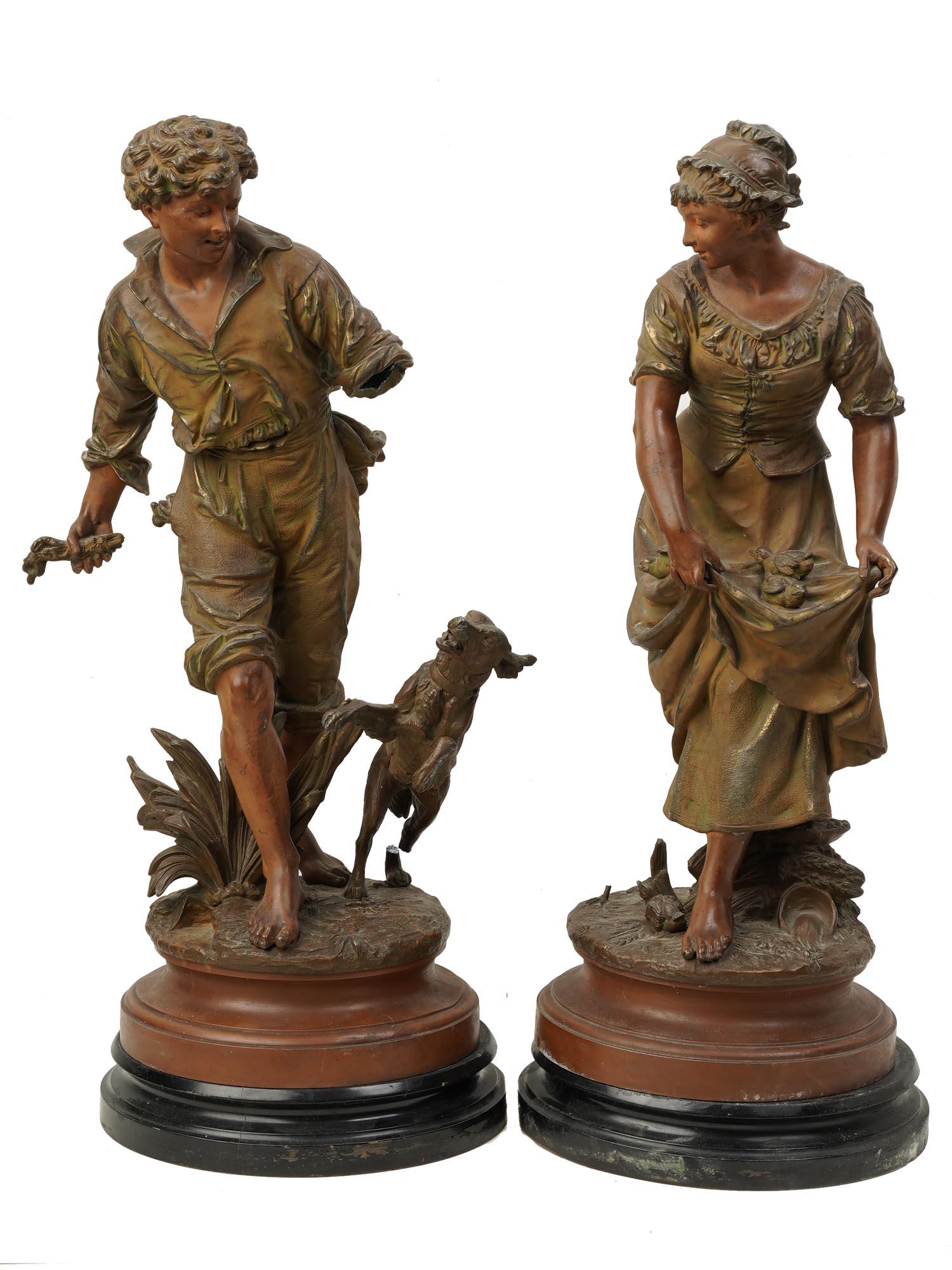 A. MOREAU LARGE ANTIQUE FRENCH CAST IRON FIGURES (1 of 11)