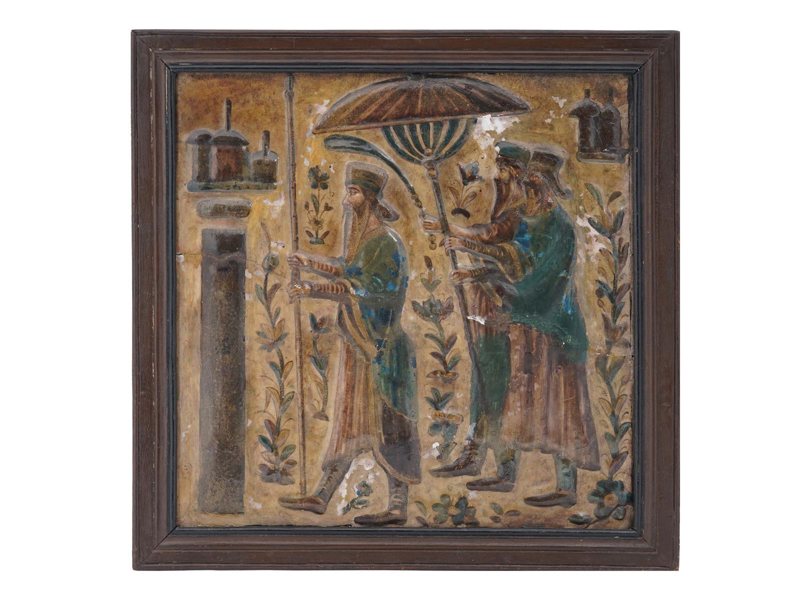 IRAQI MARBLE W GLAZED FINISH RELIEF WALL PANEL (1 of 3)