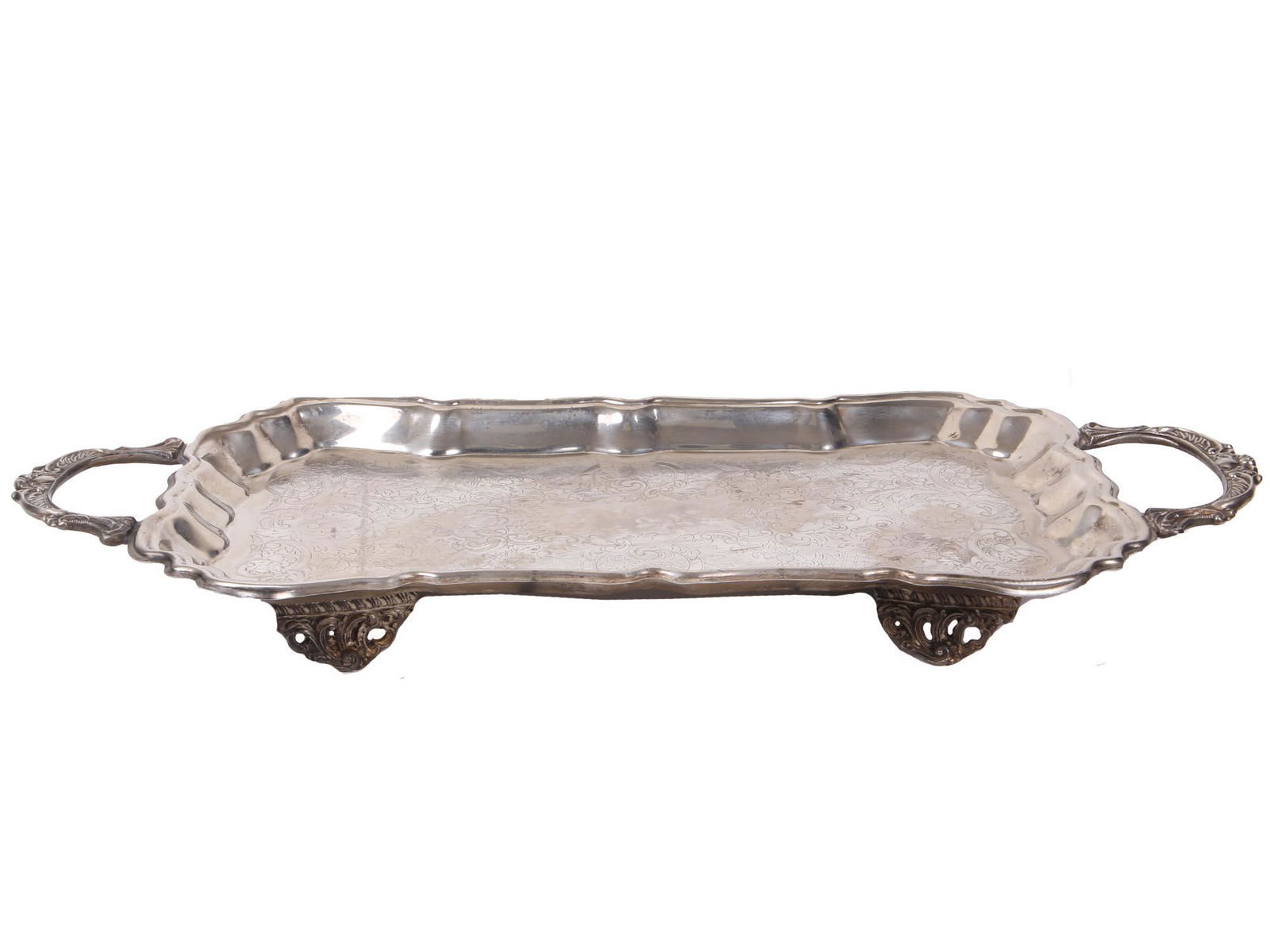 VINTAGE USA LEONARD SILVER PLATED FOOTED TRAY (1 of 7)