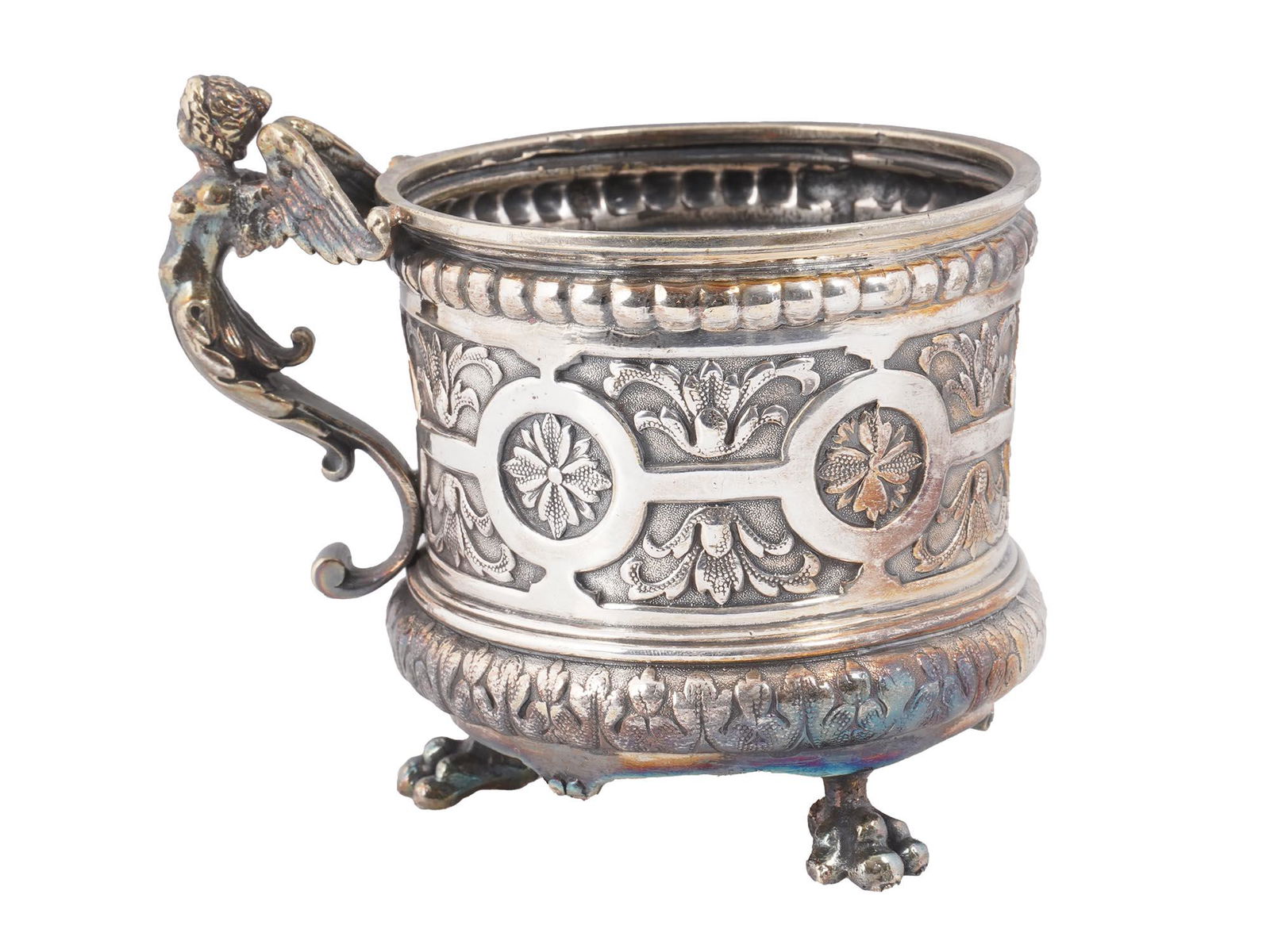 ANTIQUE FRAGET WARSAW SILVERPLATED TEA CUP HOLDER (1 of 7)