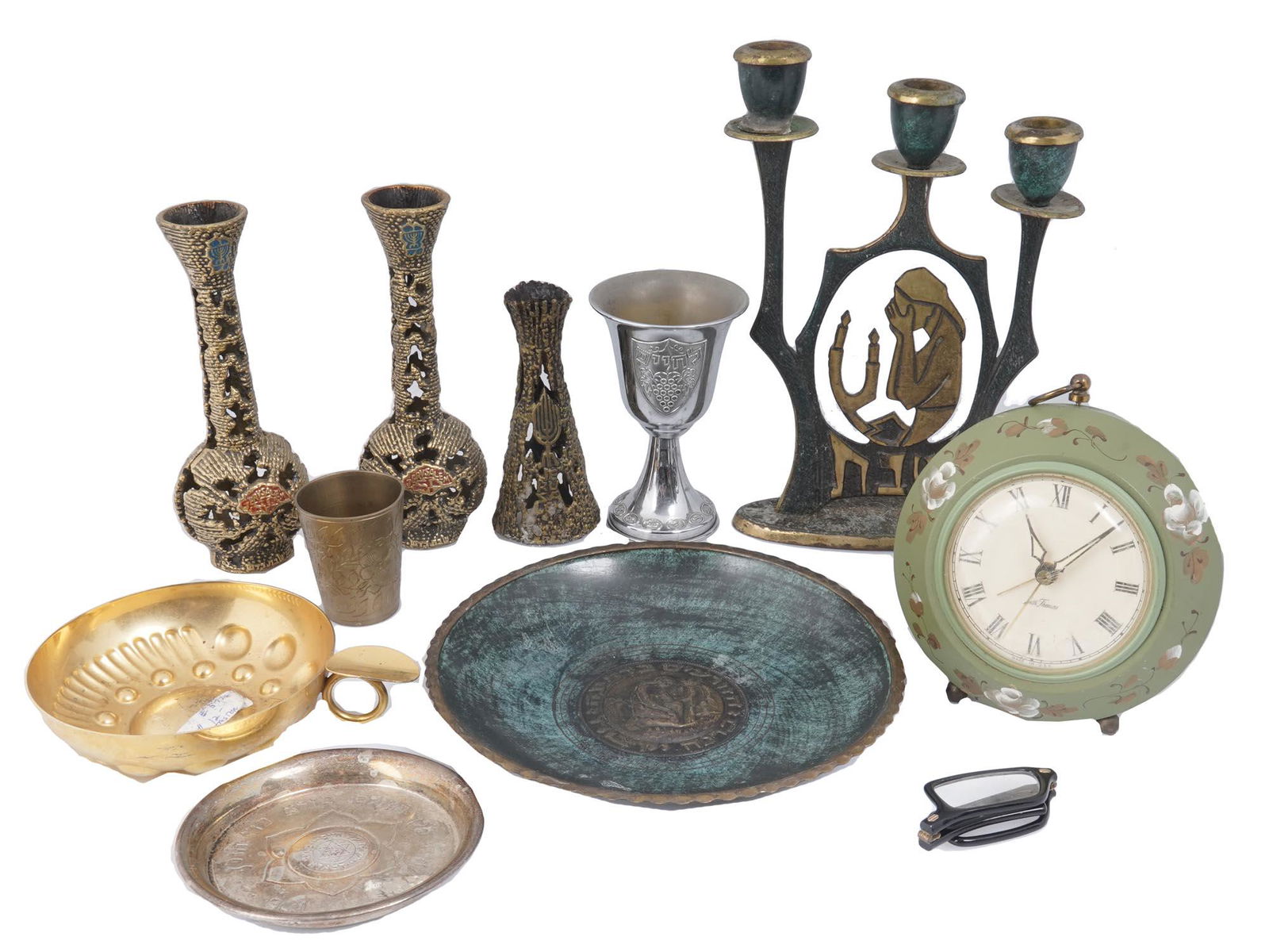VINTAGE JUDAICA CANDLESTICKS AND RITUAL OBJECTS (1 of 10)