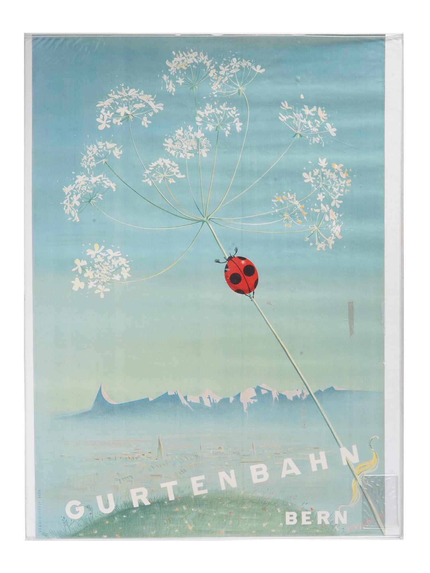 VINTAGE 1949 GURTENBAHN BERN SWISS TRAVEL POSTER (1 of 4)