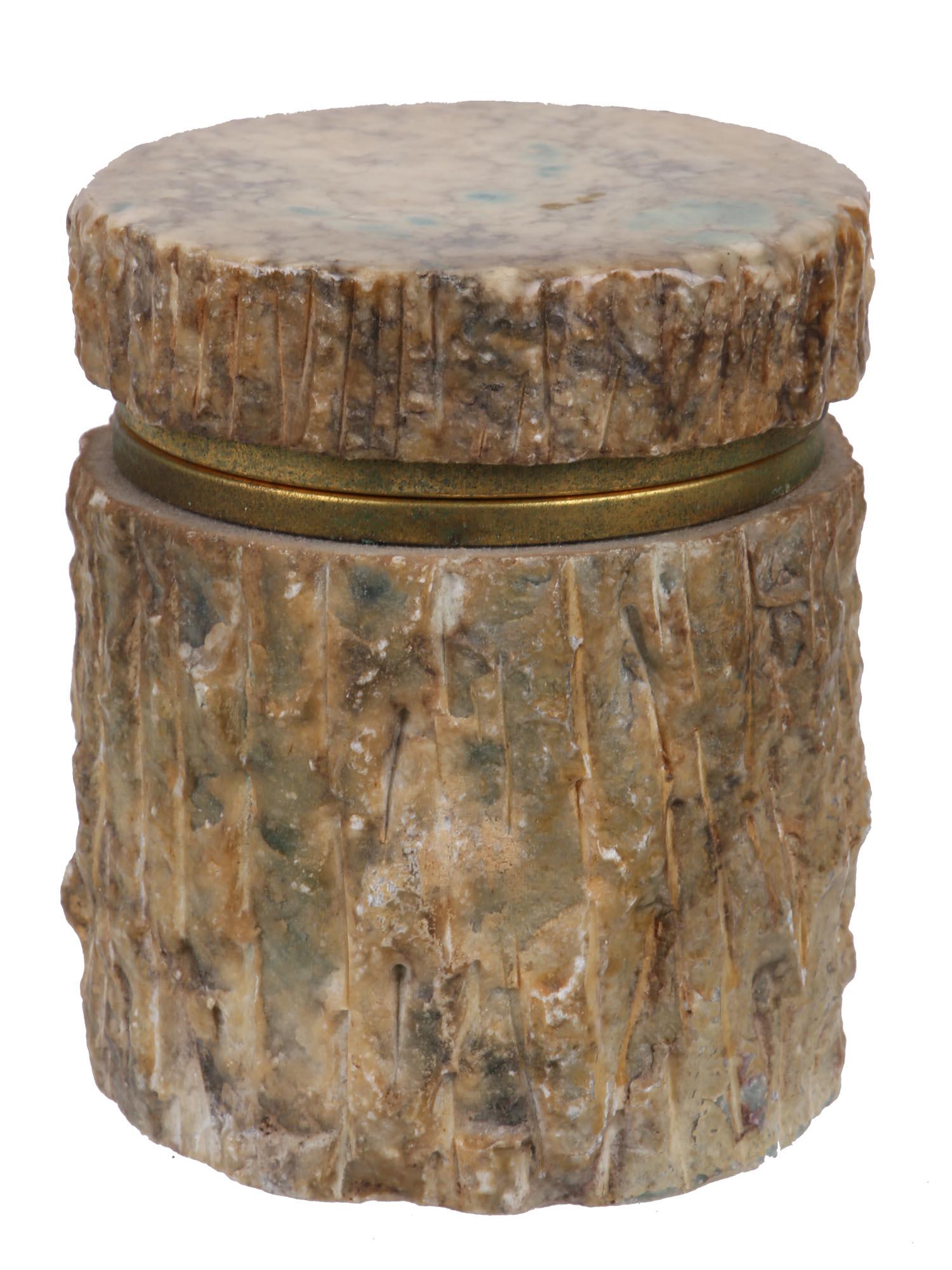 ITALIAN HAND MADE CARVED ALABASTER TRINKET BOX (1 of 4)