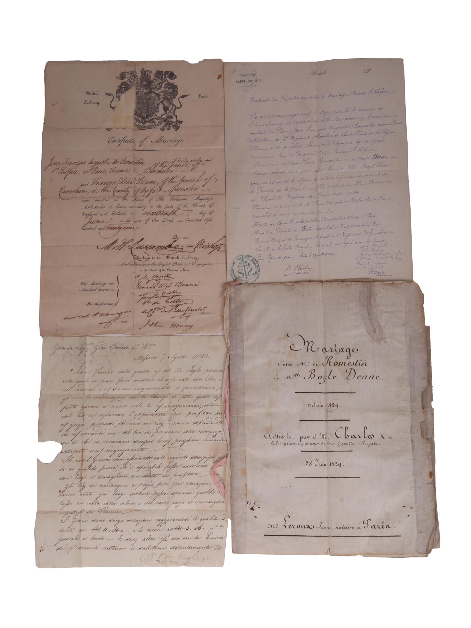 ANTIQUE FRENCH PERSONAL MARRIAGE DOC COLLECTION (1 of 9)